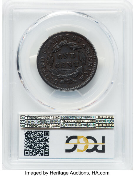 image for: 1832 Medium Letters, N-1 1c PCGS AU53 BN