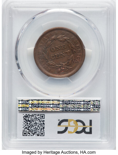 image for: 1840 Small Date, N-1 1c PCGS AU50 BN