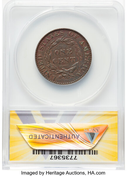 image for: 1821 N-2 1c ANACS Deta XF40 BN