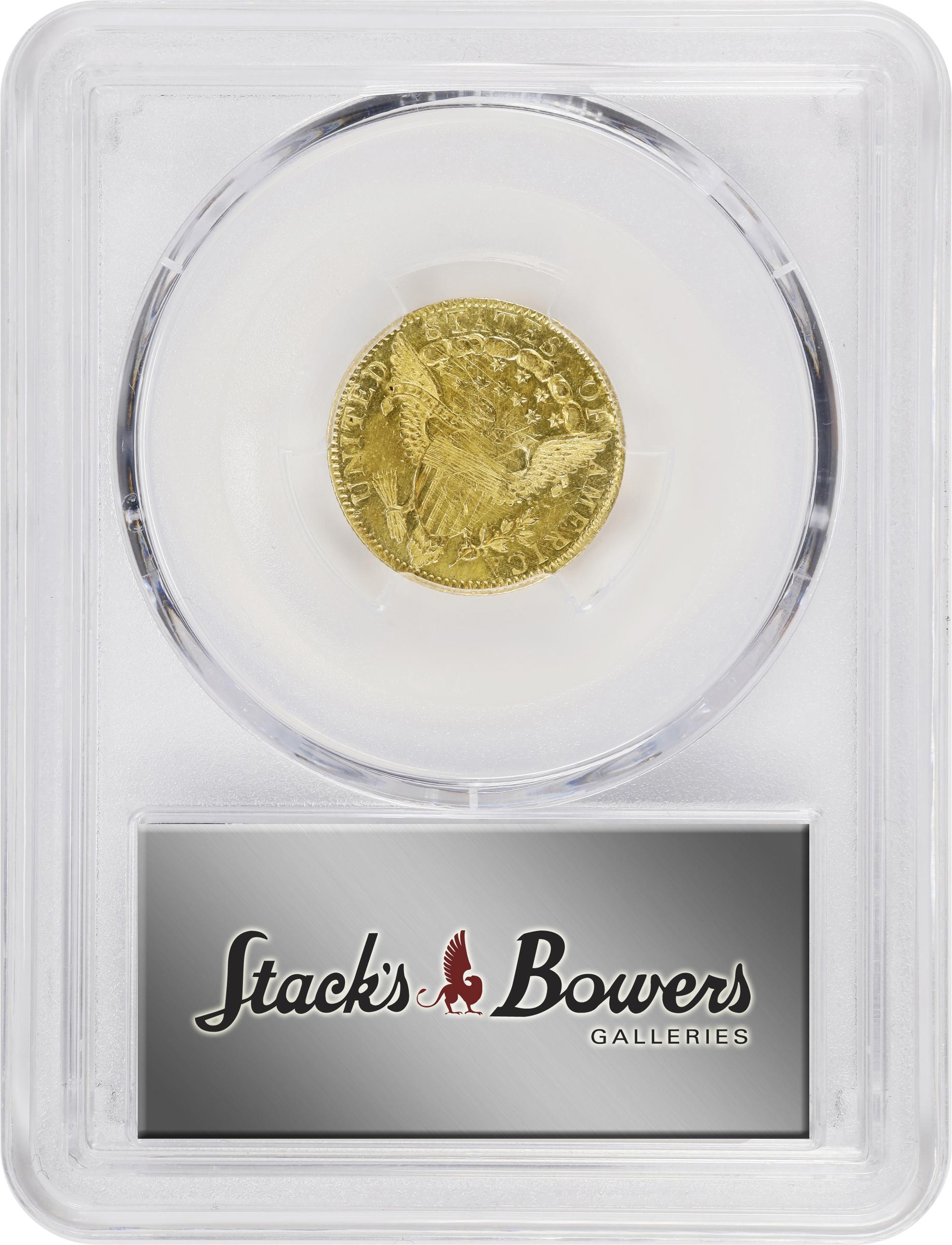image for: 1798 Capped Bust Right Quarter Eagle. BD-2. Rarity-5. Wide Date, 5 Berries. Unc Details--Cleaned (PCGS).