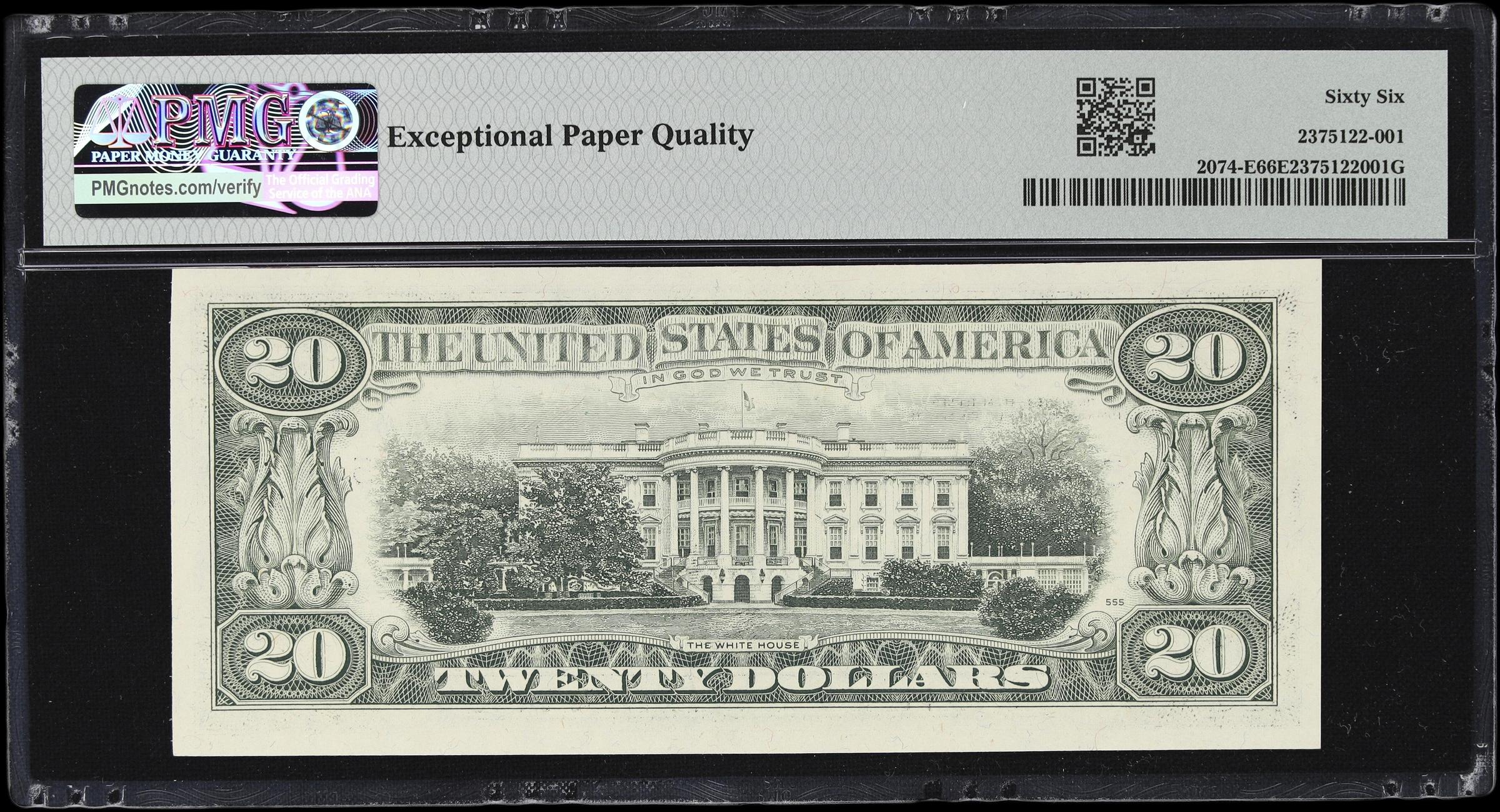 image for: Fr. 2074-E. 1981A $20 Federal Reserve Note. Richmond. PMG Gem Uncirculated 66 EPQ. Serial Number 1.