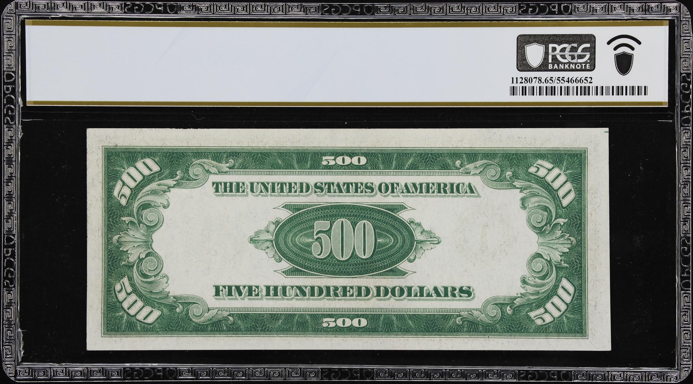 image for: Fr. 2201-I. 1934 Dark Green Seal $500 Federal Reserve Note. Minneapolis. PCGS Banknote Gem Uncirculated 65 PPQ.