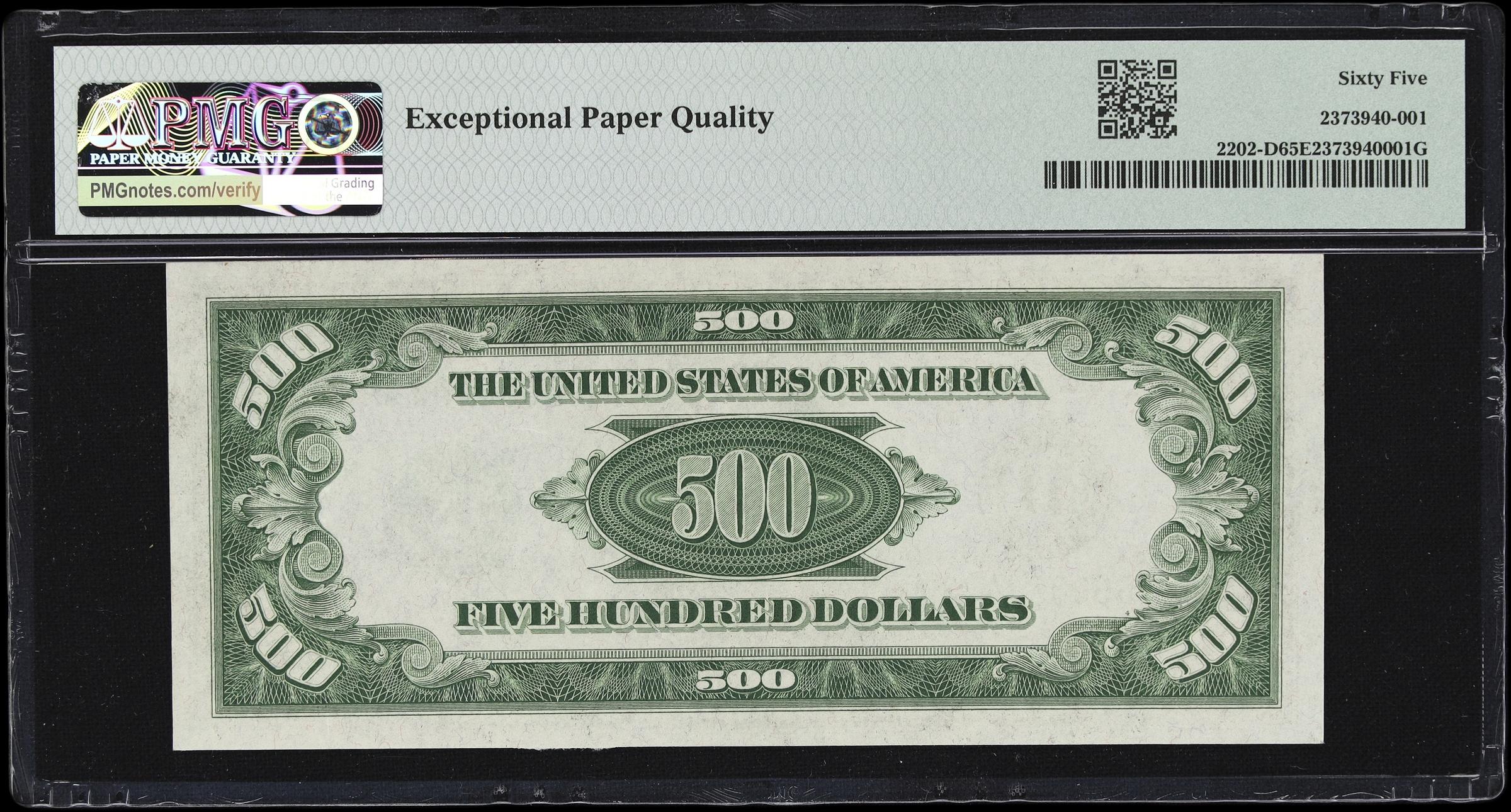 image for: Fr. 2202-D. 1934A $500 Federal Reserve Note. Cleveland. PMG Gem Uncirculated 65 EPQ.