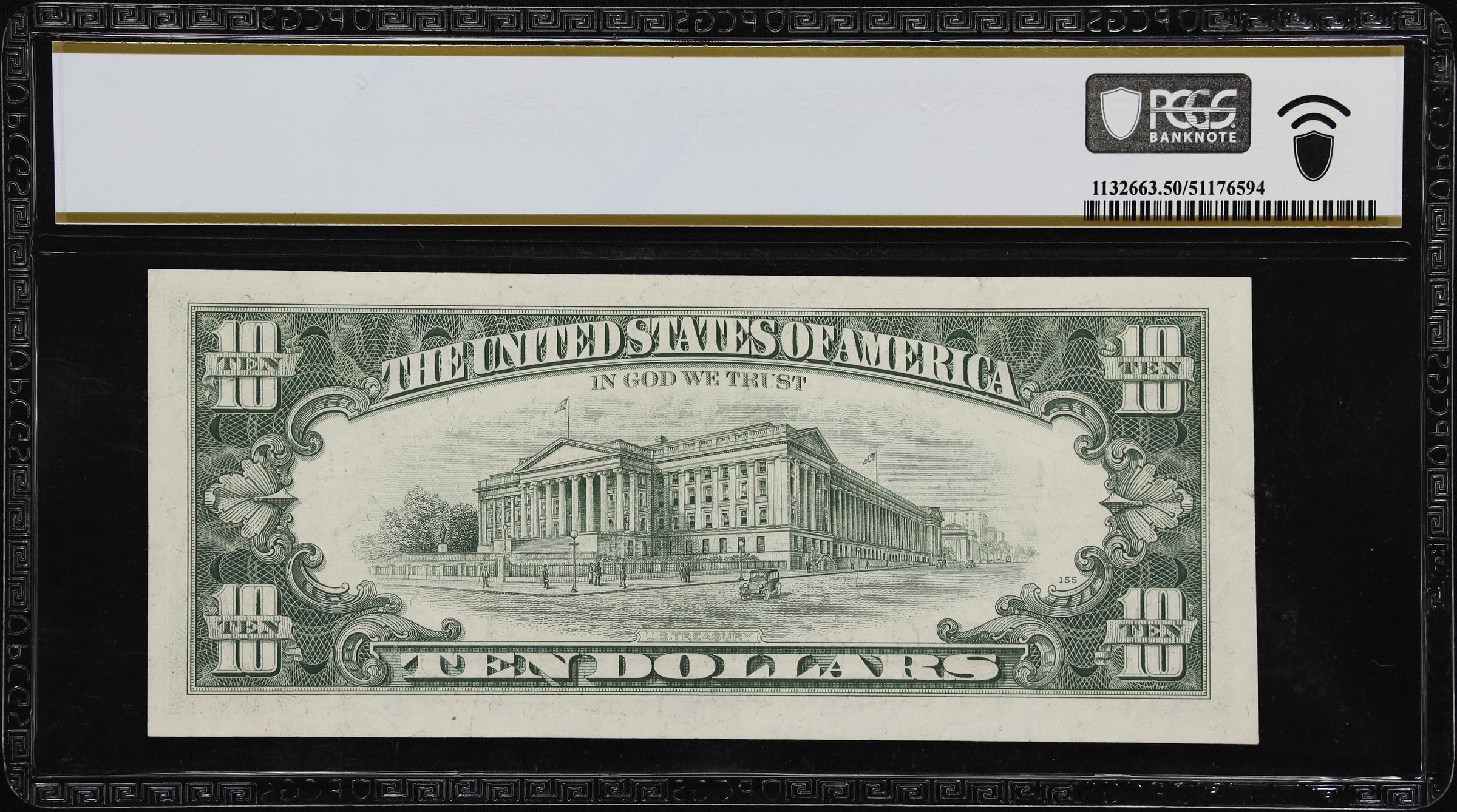 image for: Fr. 2071-K. 1974 $20 / $10 Federal Reserve Note. Dallas. PCGS Banknote About Uncirculated 50. Dual Denomination Error.