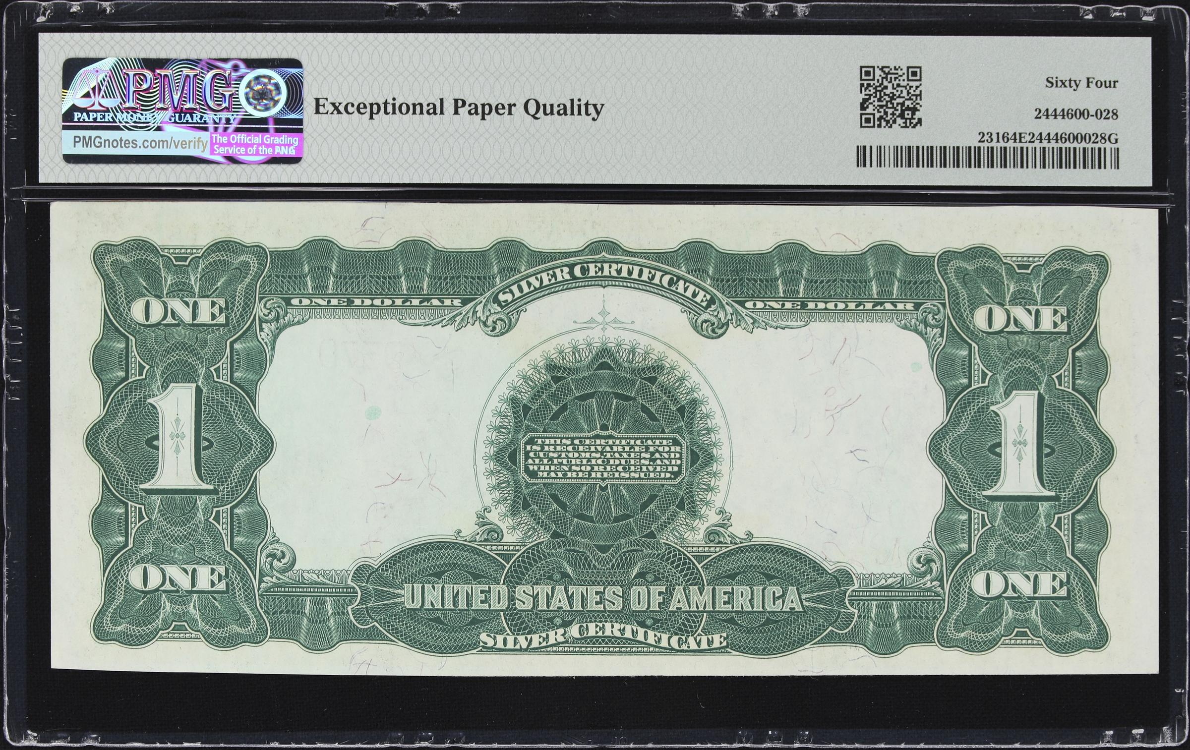 image for: Fr. 231. 1899 $1 Silver Certificate. PMG Choice Uncirculated 64 EPQ. Carmi A. Thompson Courtesy Autograph. Serial Number 57.