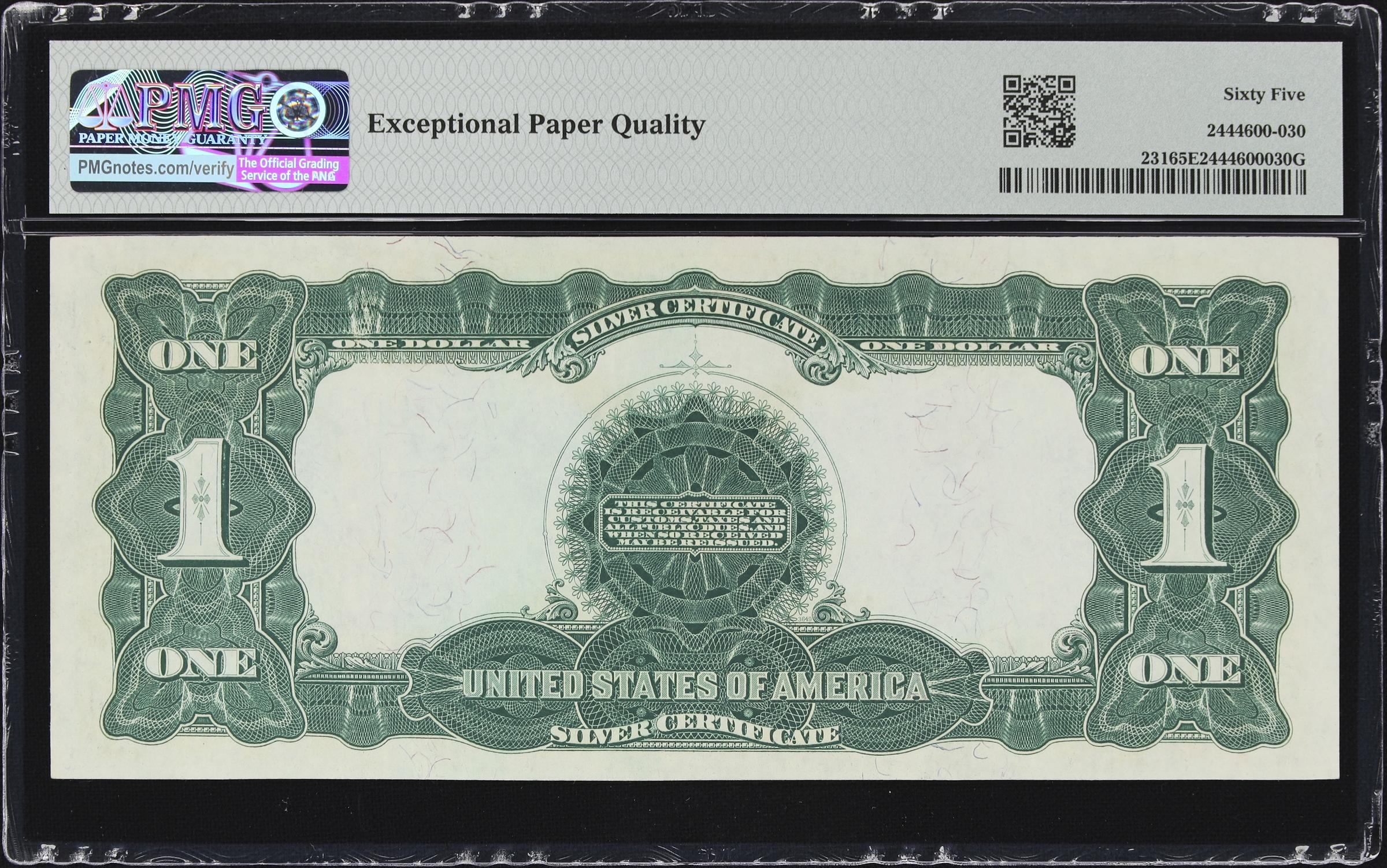 image for: Fr. 231. 1899 $1 Silver Certificate. PMG Gem Uncirculated 65 EPQ. Carmi A. Thompson Courtesy Autograph. Serial Number 82.