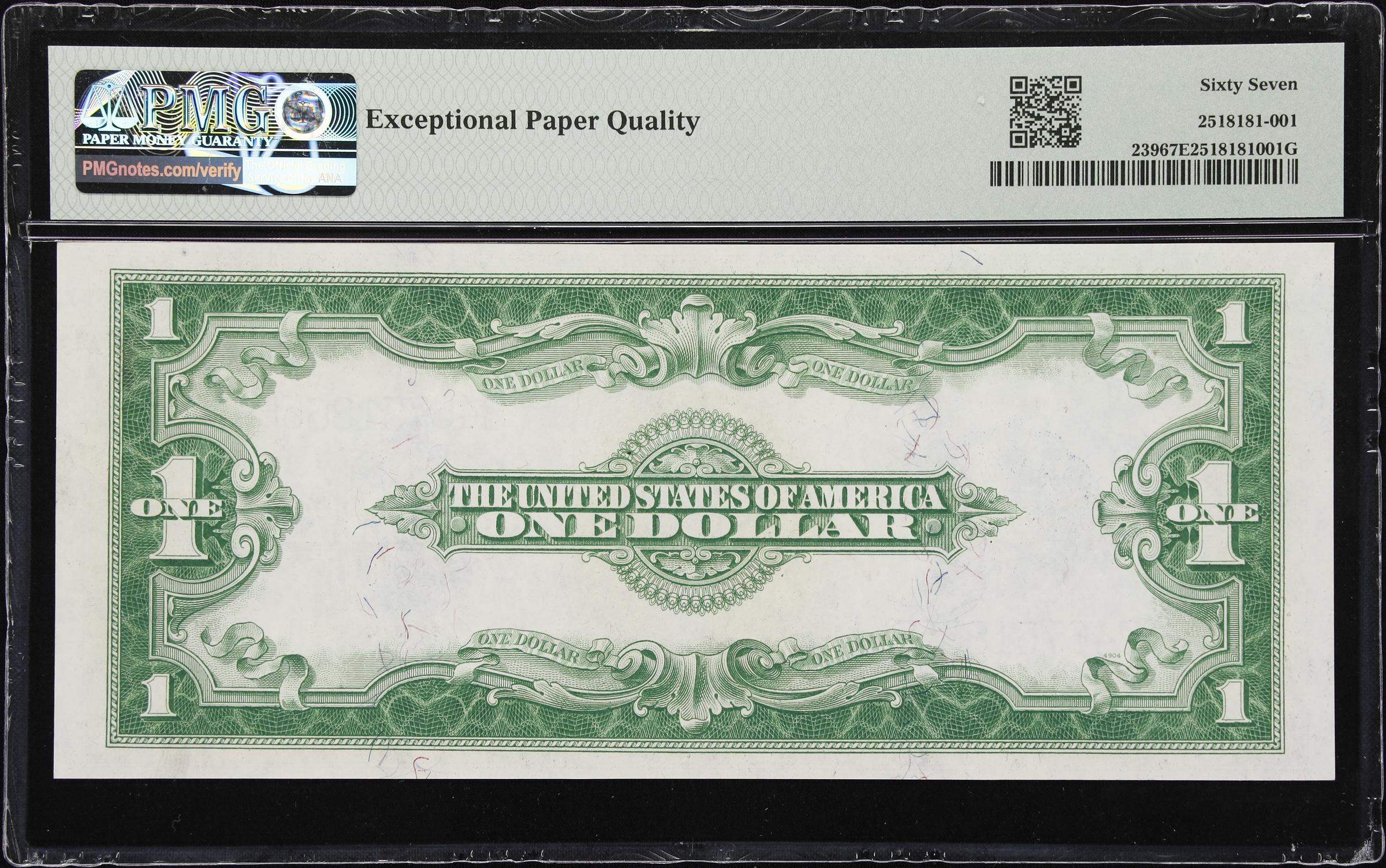 image for: Fr. 239. 1923 $1 Silver Certificate. PMG Superb Gem Uncirculated 67 EPQ.
