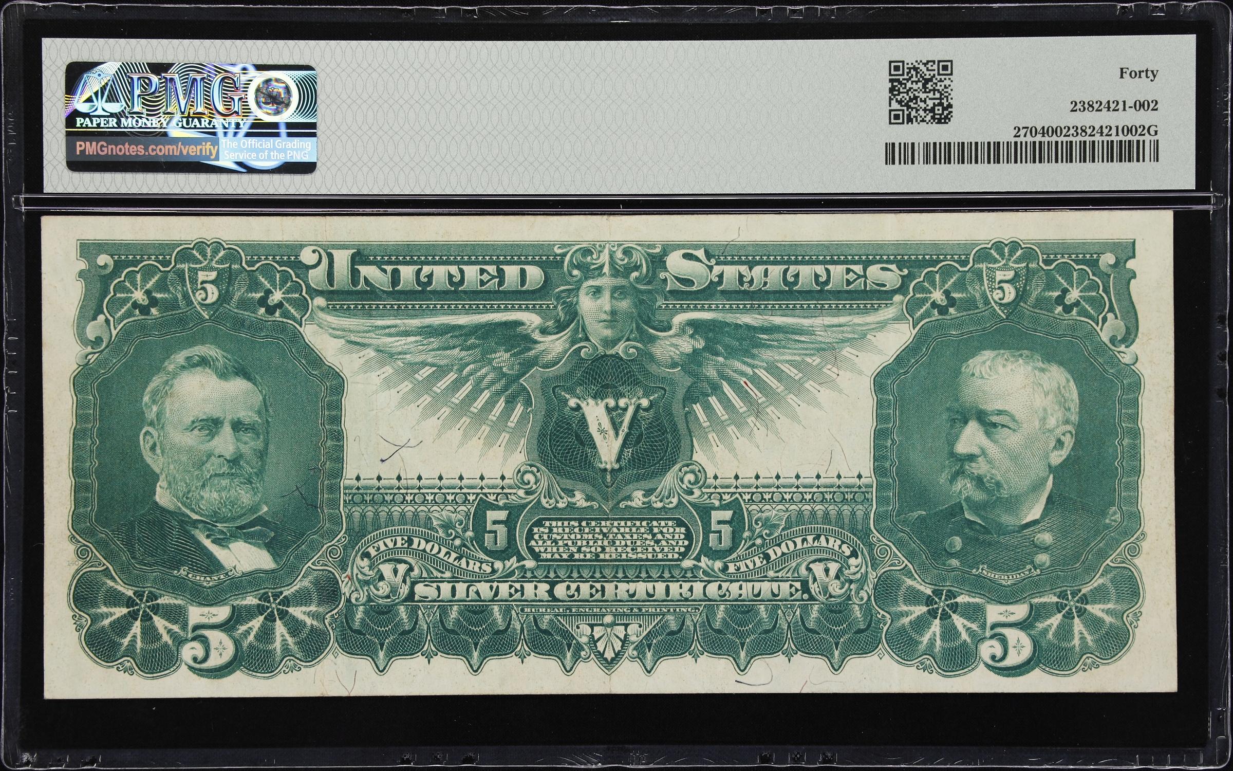 image for: Fr. 270. 1896 $5 Silver Certificate. PMG Extremely Fine 40.