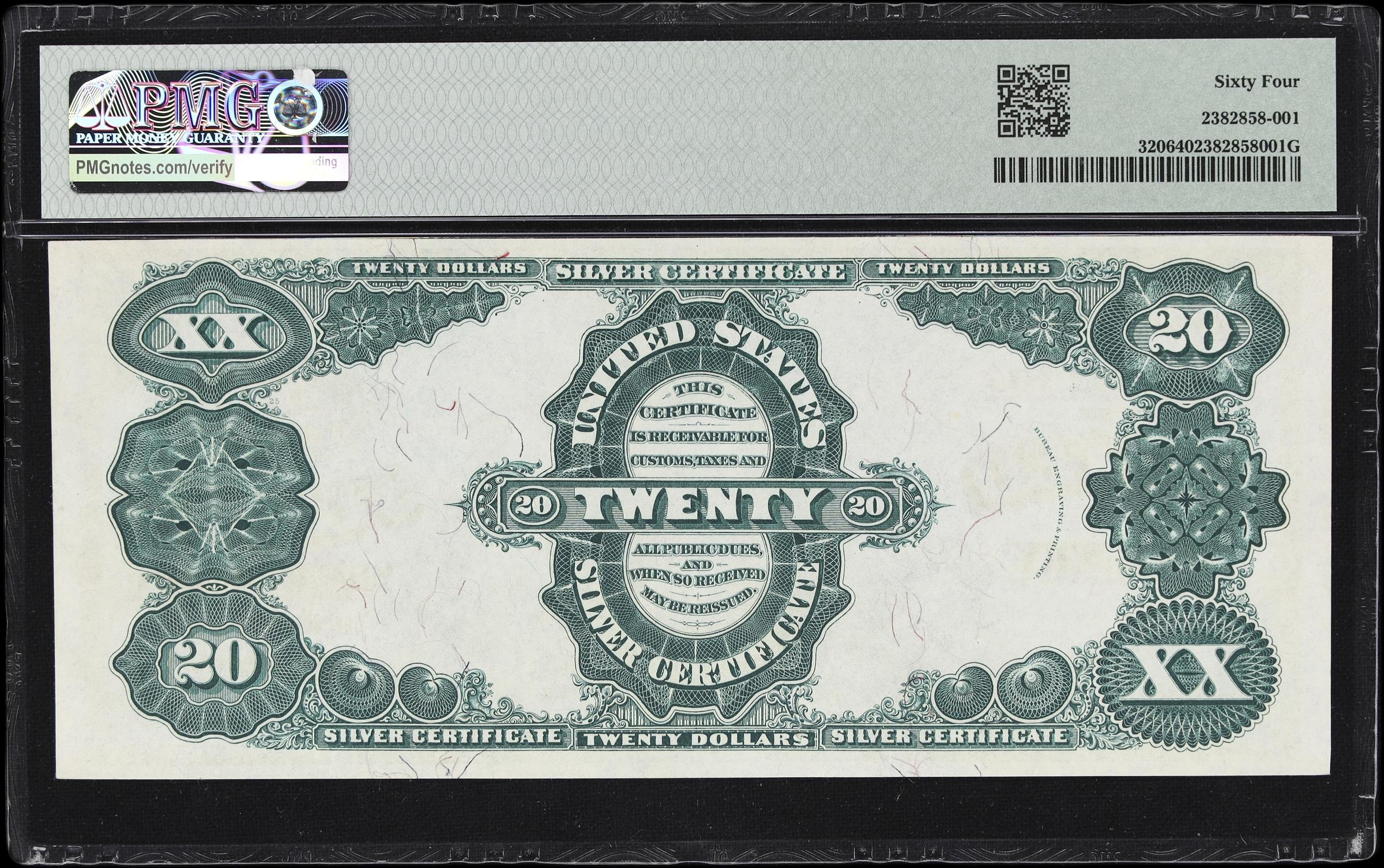 image for: Fr. 320. 1891 $20 Silver Certificate. PMG Banknote Choice Uncirculated 64.