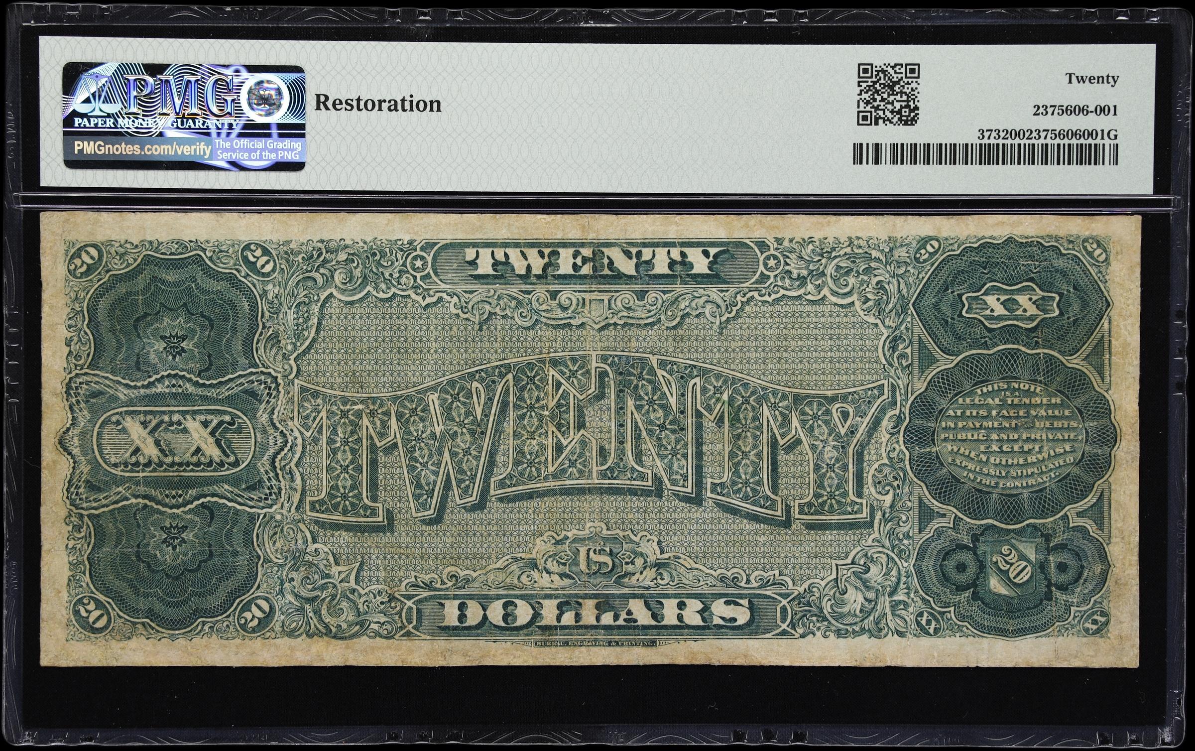 image for: Fr. 373. 1890 $20 Treasury Note. PMG Very Fine 20.