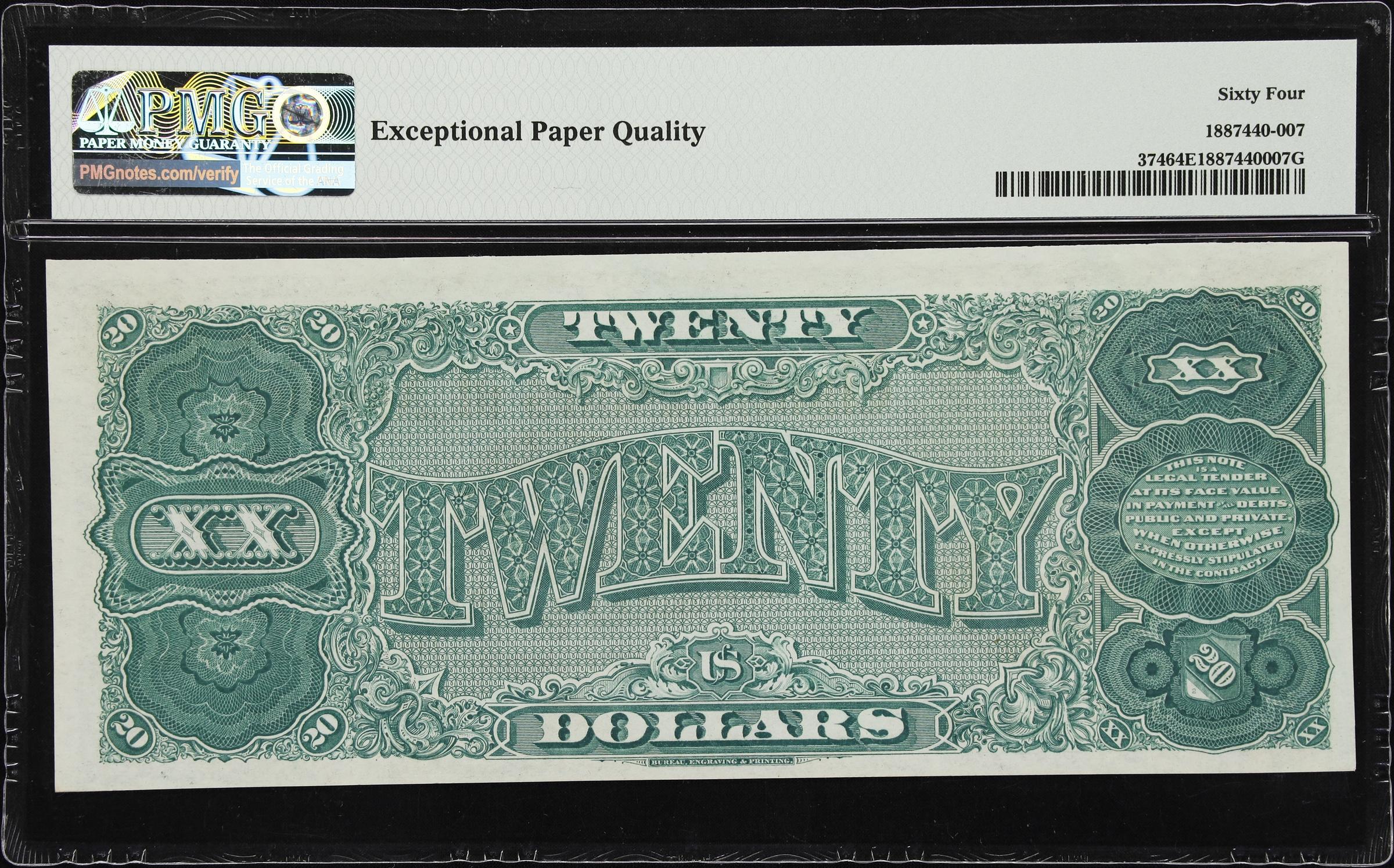 image for: Fr. 374. 1890 $20 Treasury Note. PMG Choice Uncirculated 64 EPQ.