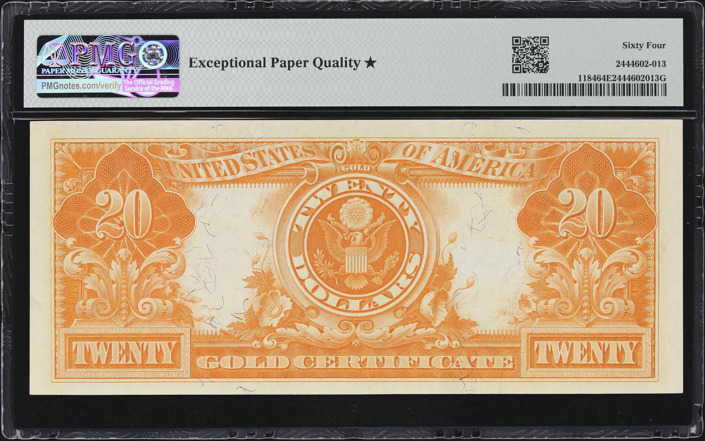 image for: Fr. 1184. 1906 $20 Gold Certificate. PMG Choice Uncirculated 64 EPQ*. Serial Number 15.