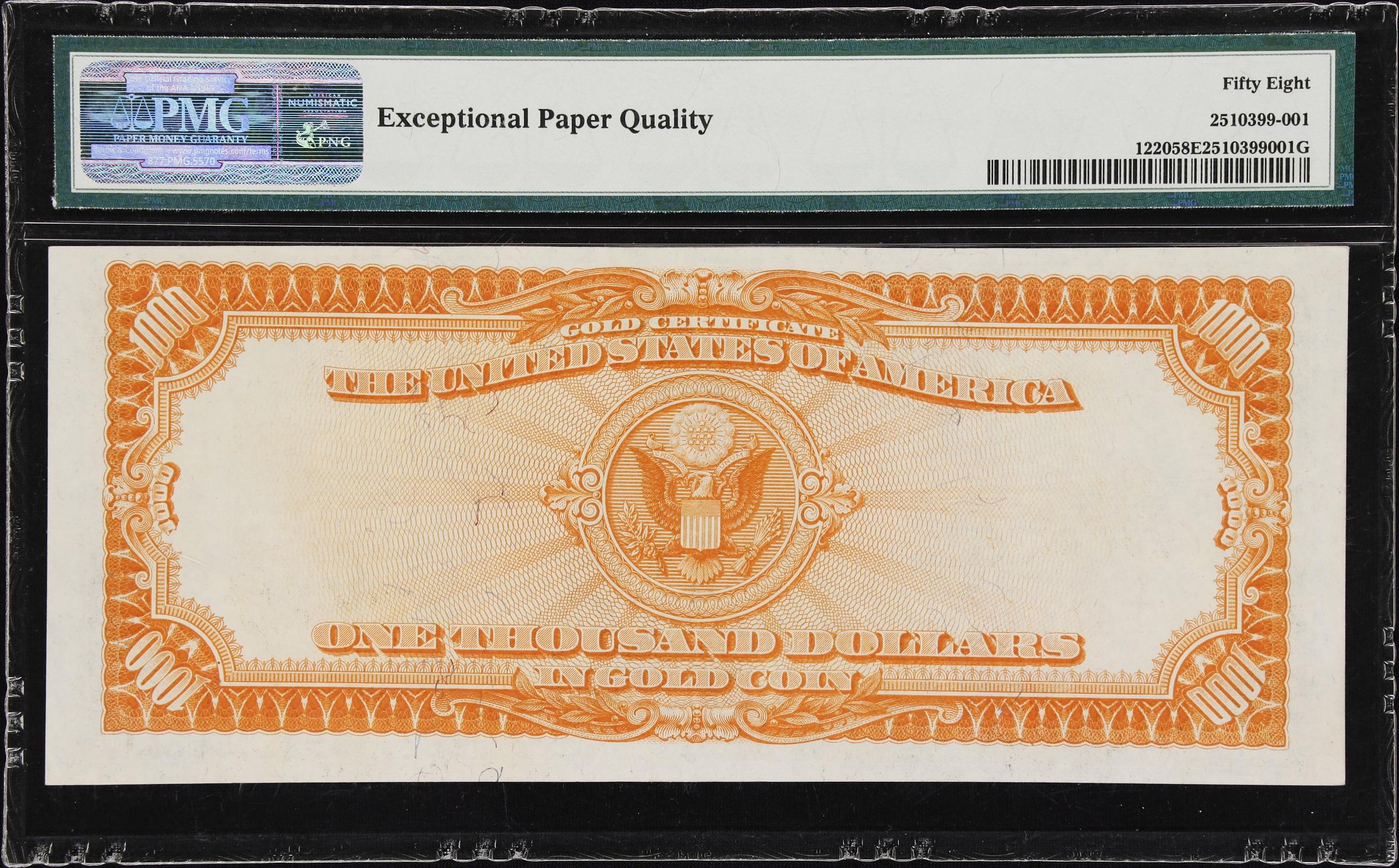 image for: Fr. 1220. 1922 $1000 Gold Certificate. PMG Choice About Uncirculated 58 EPQ.