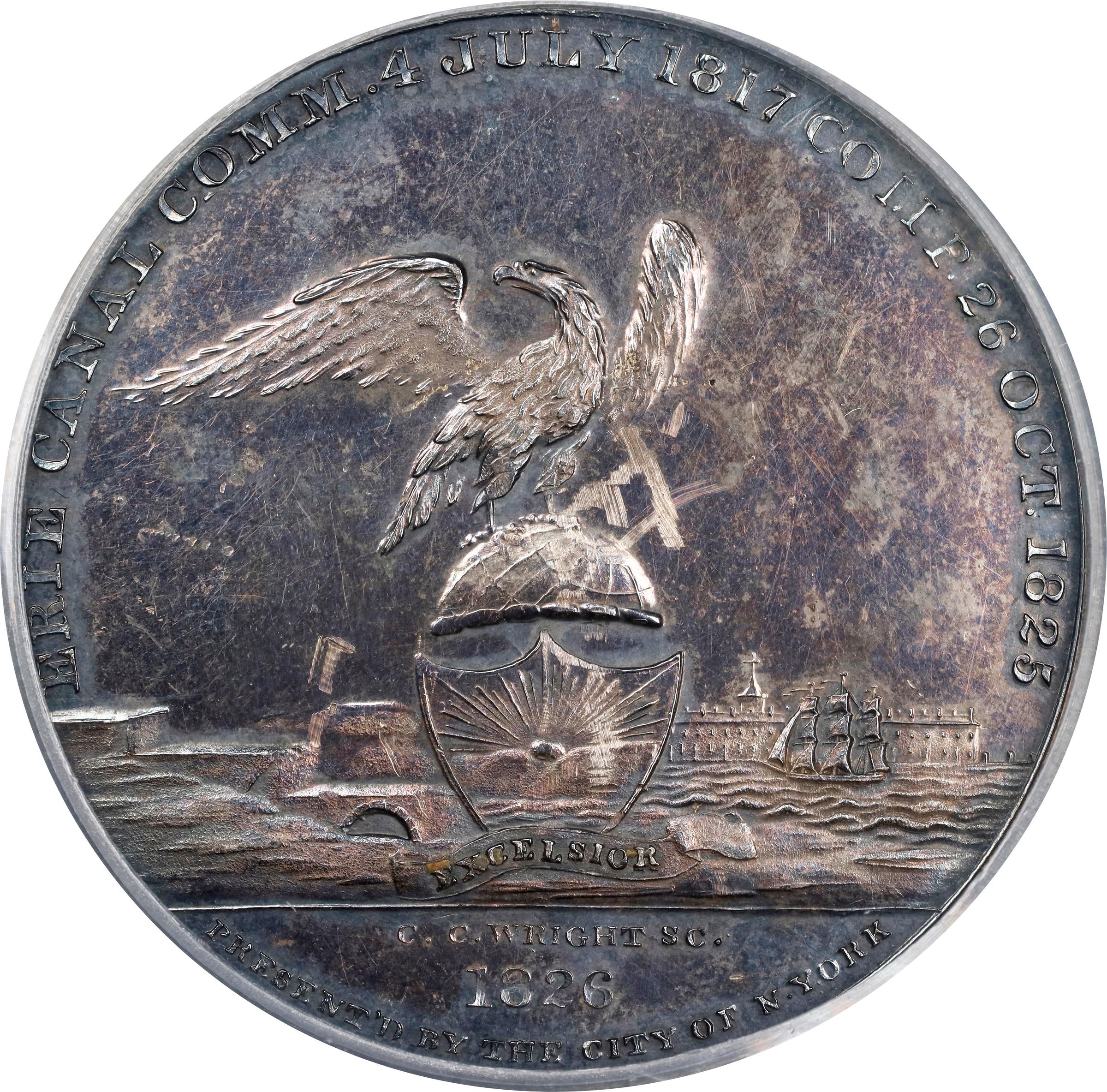 image for: 1826 Erie Canal Completion Medal. HK-1000. Rarity-6. Silver. Unc Details--Scrape (PCGS).