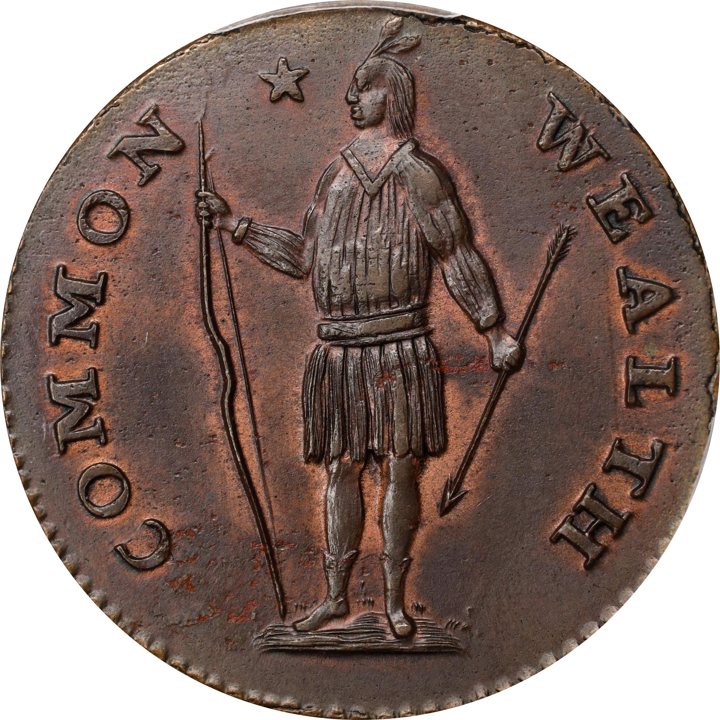 image for: 1788 Massachusetts Cent. Ryder 6-N, W-6240. Rarity-3-. No Period After MASSACHUSETTS. Unc Details--Altered Surfaces (PCGS).