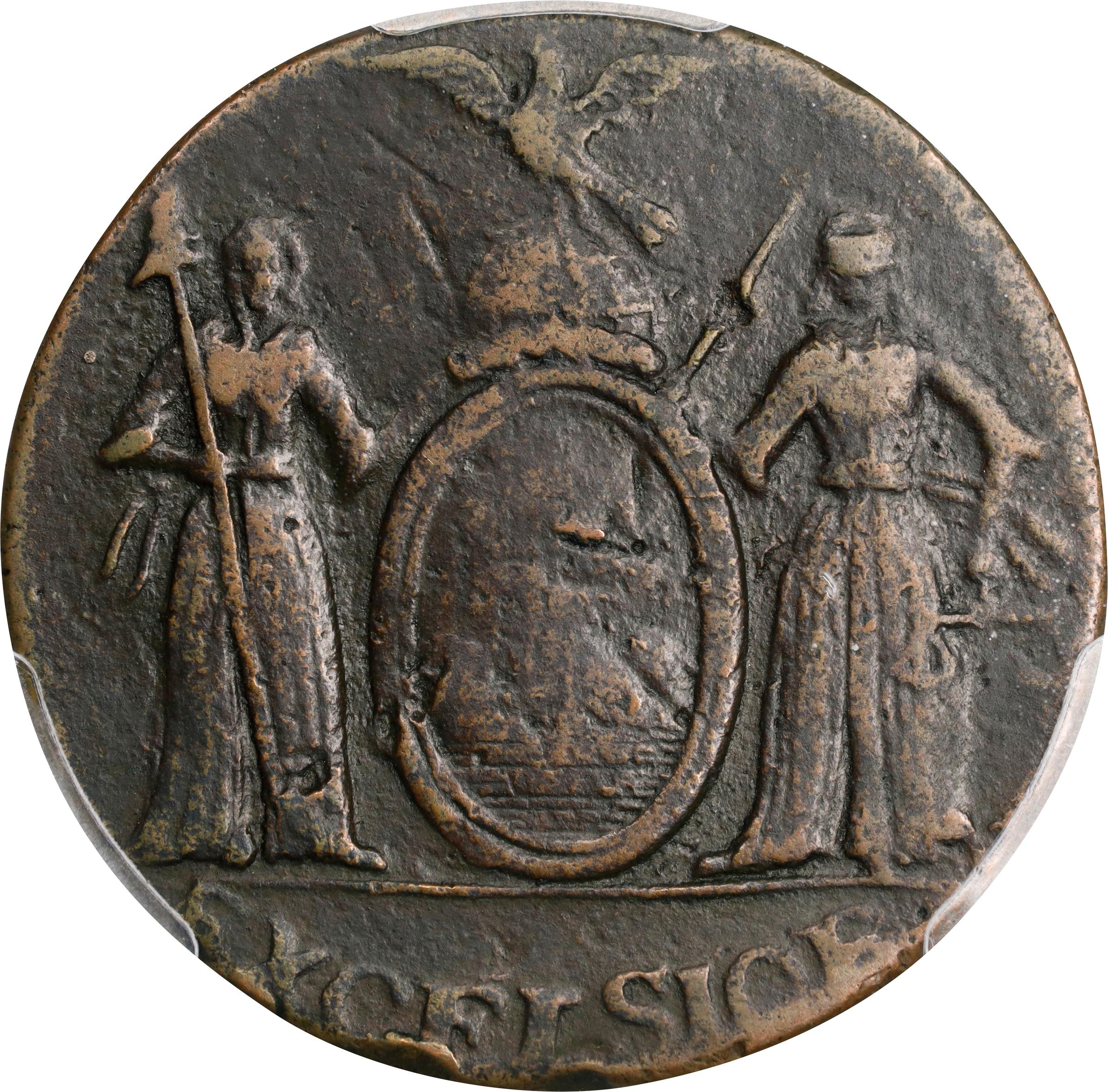 image for: 1787 Excelsior Copper. W-5785. Rarity-6. Eagle on Globe Facing Left. EF Details--Bent (PCGS).