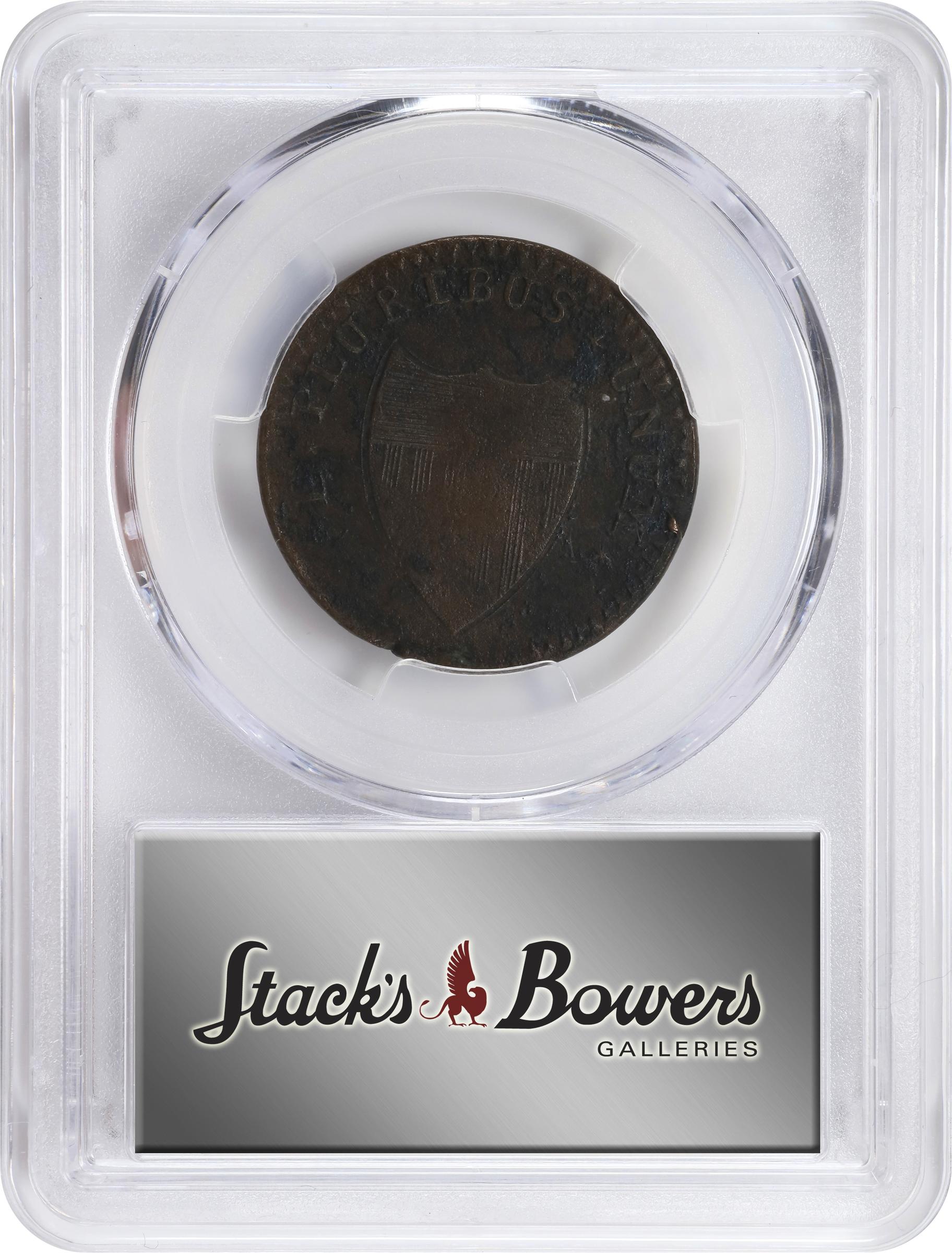image for: 1788 New Jersey Copper. Maris 50-f, W-5475. Rarity-3. Head Left. AU Details--Environmental Damage (PCGS).