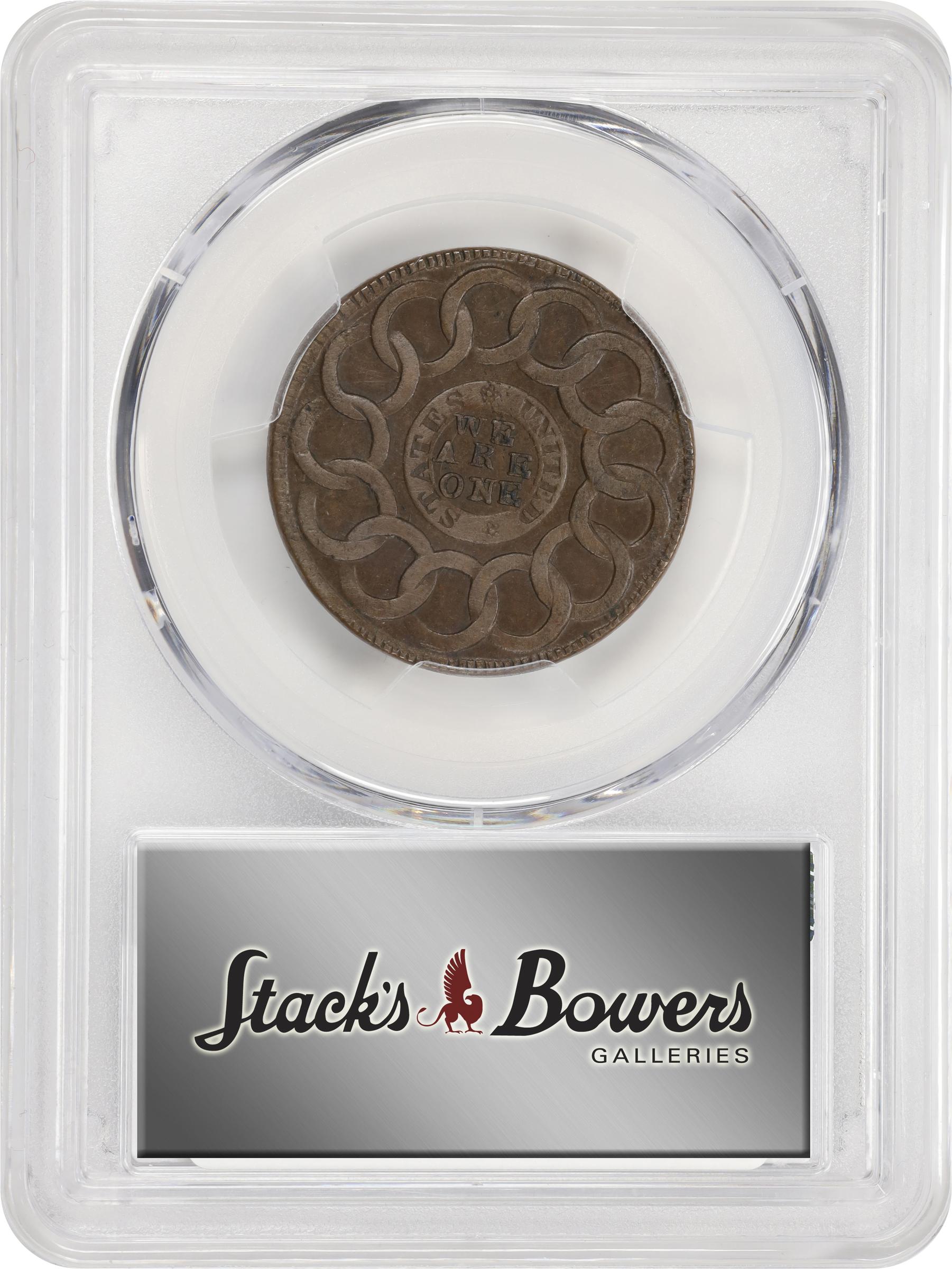 image for: 1787 Fugio Cent. Pointed Rays. Newman 7-T, W-6735. Rarity-4. STATES UNITED, 4 Cinquefoils. AU Details--Cleaned (PCGS).