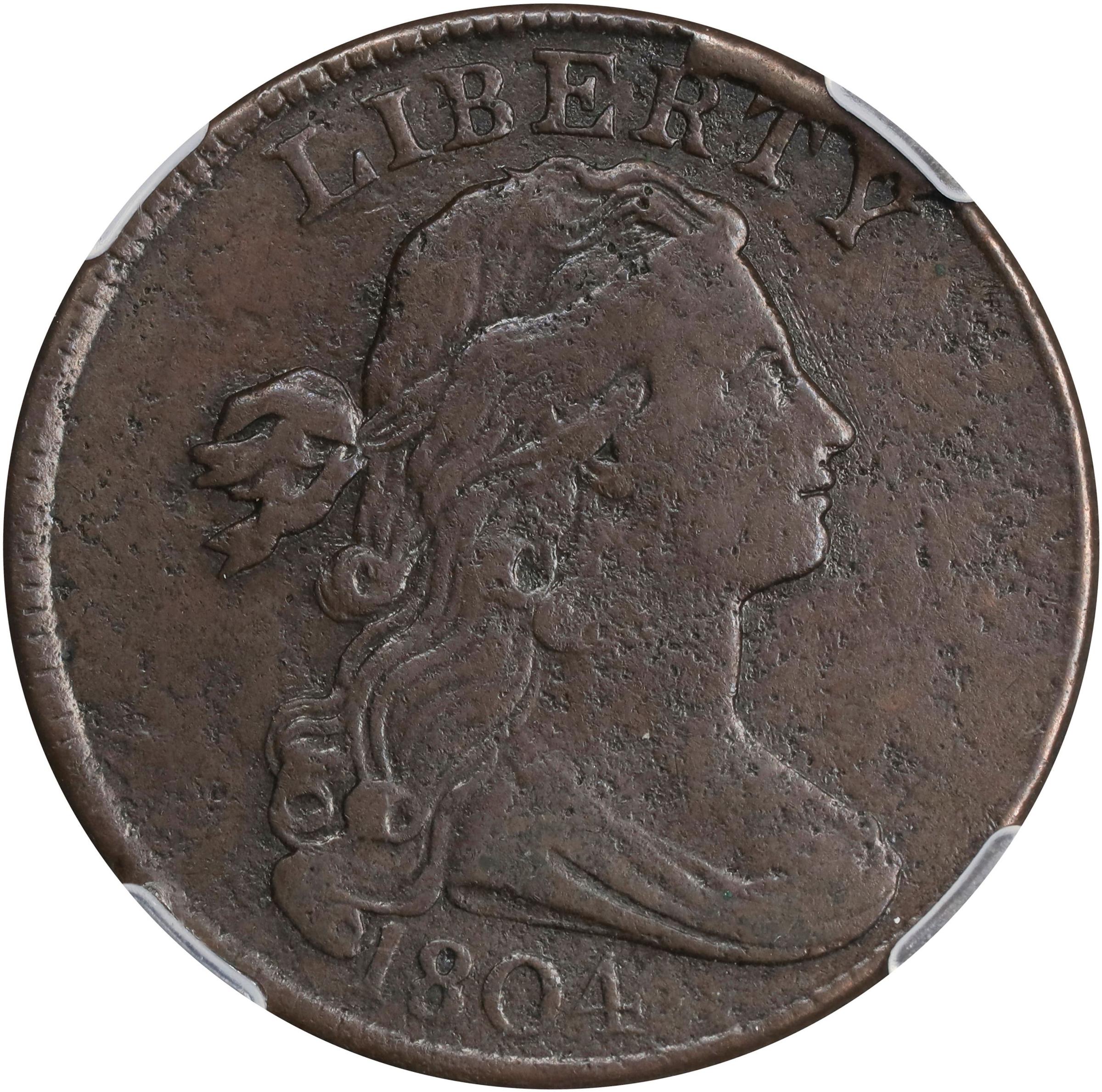 image for: 1804 Draped Bust Cent. S-266, B-1. Rarity-2. VF Details--Corroded (NCS).