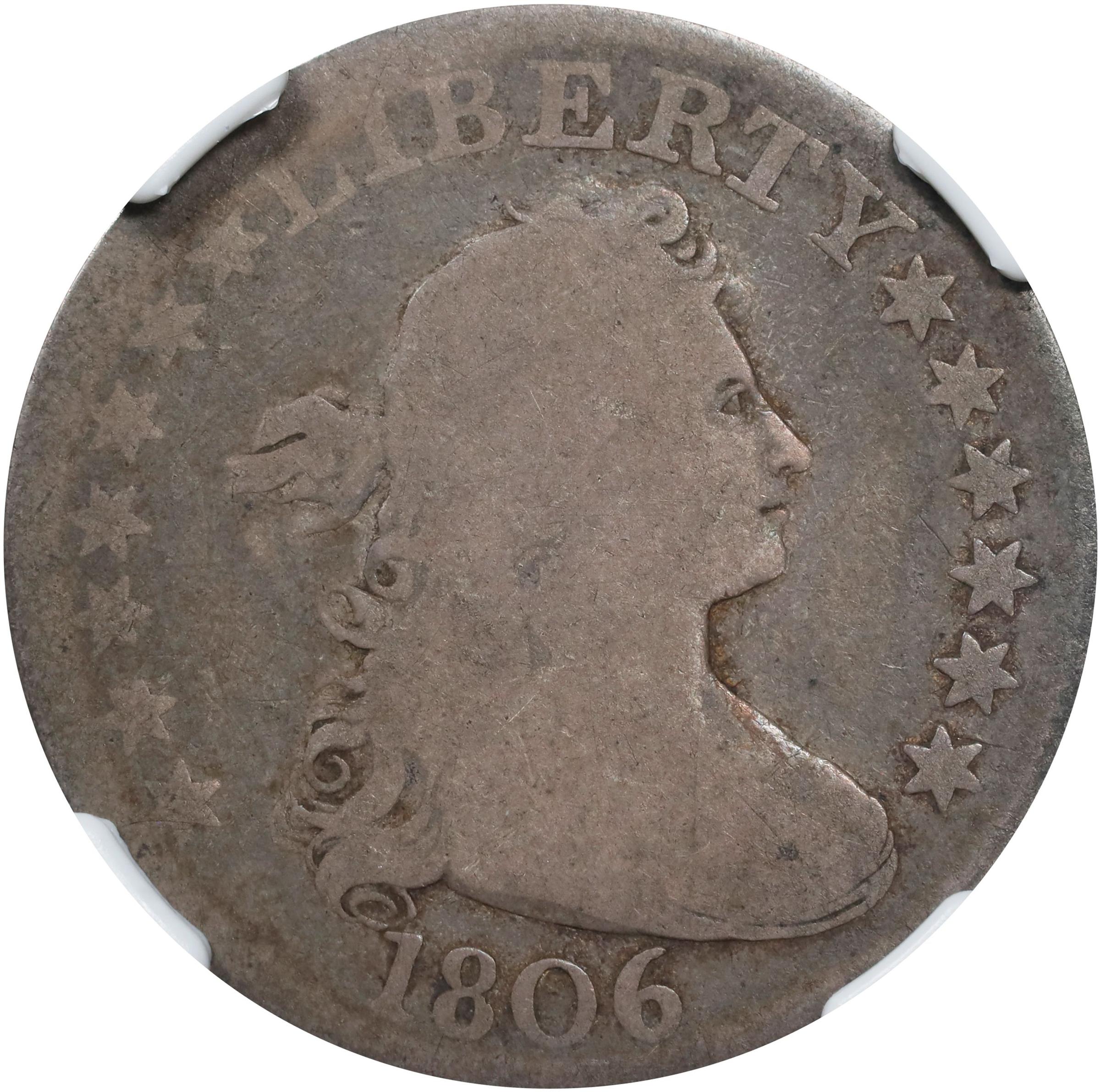 image for: 1806 Draped Bust Quarter. B-10. Rarity-5. Good Details--Reverse Scratched (NGC).