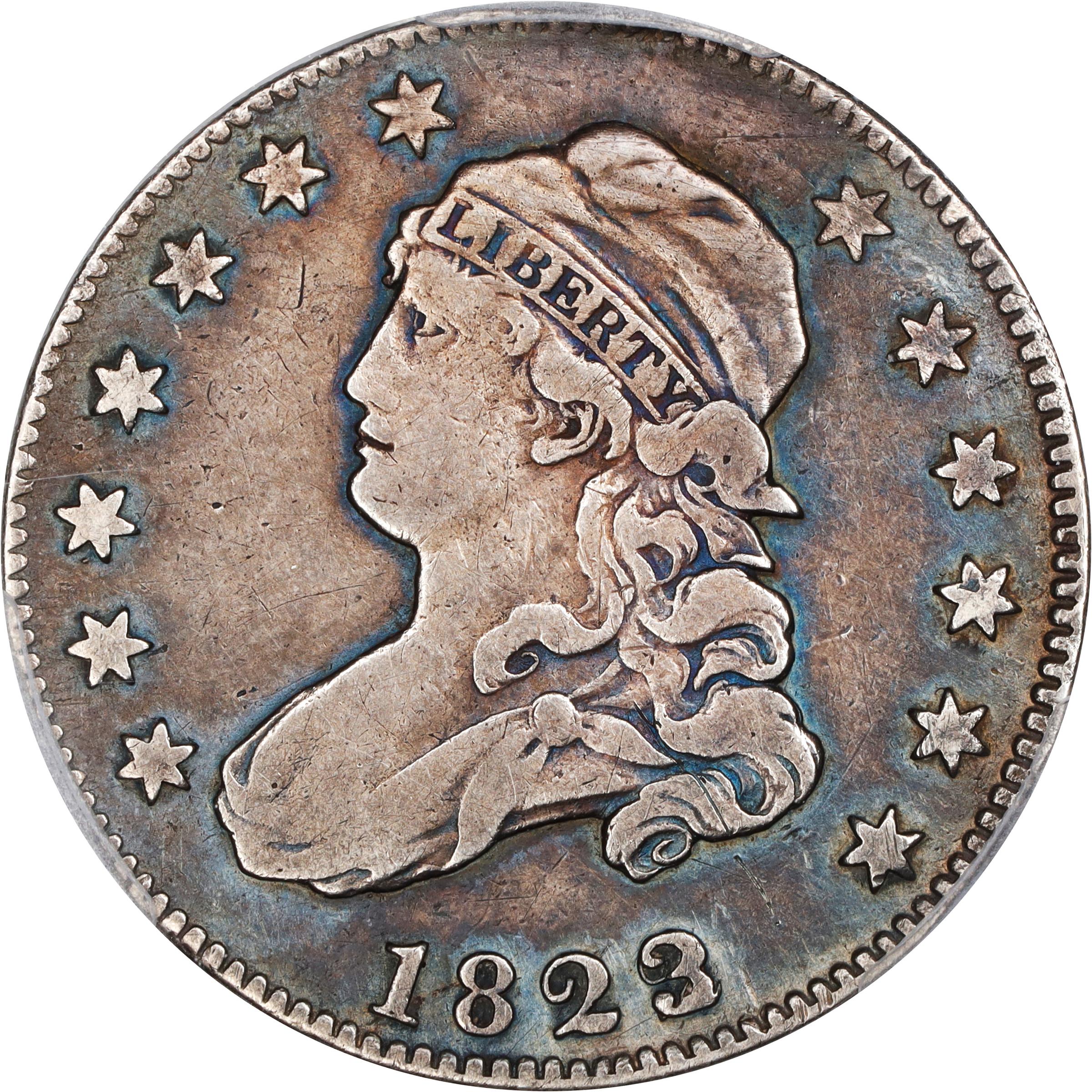 image for: 1823/2 Capped Bust Quarter. B-1. Rarity-5+. EF Details--Plugged (PCGS).