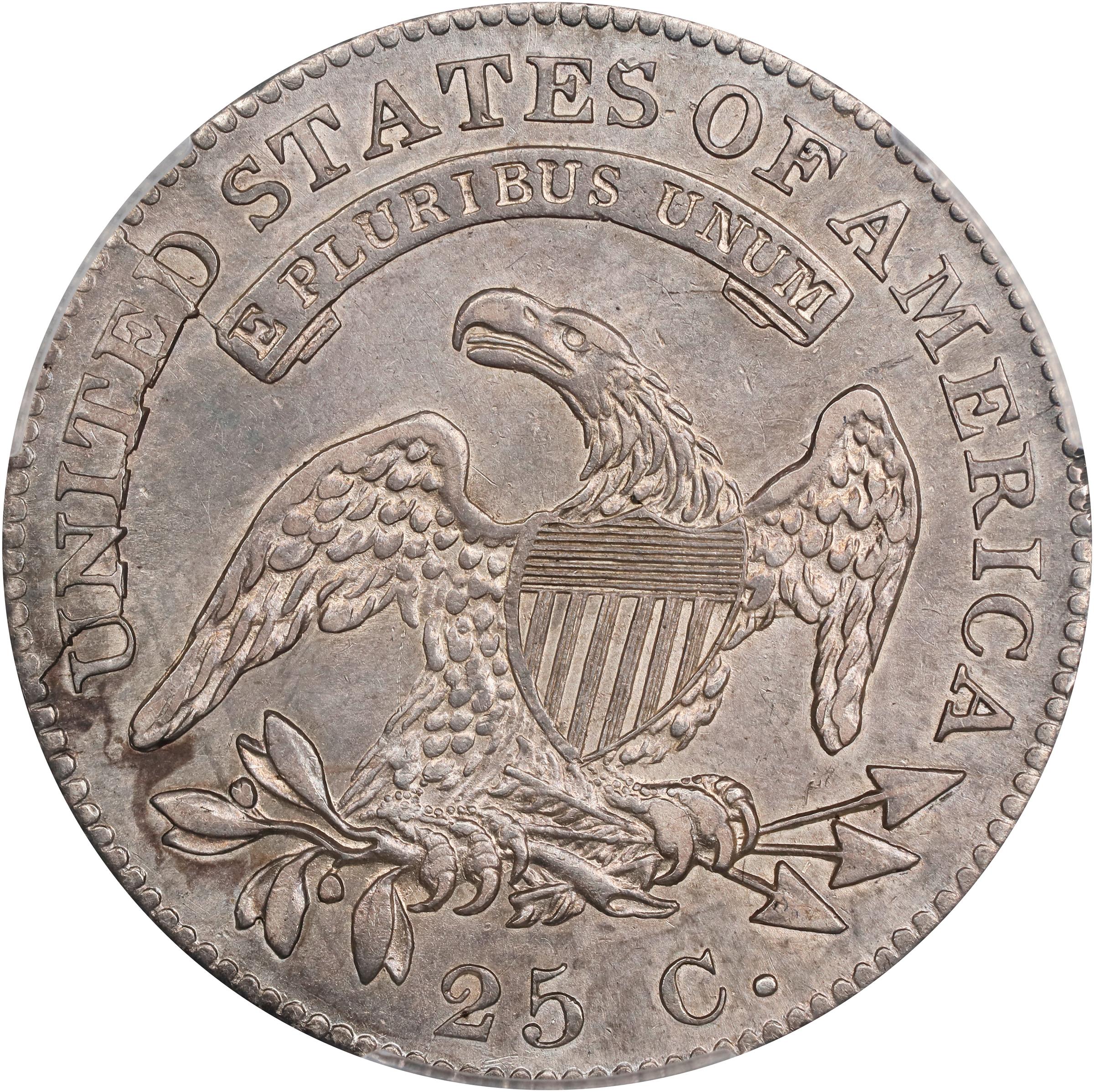 image for: 1825/4/2 Capped Bust Quarter. B-3. Rarity-3. AU Details--Surfaces Smoothed (PCGS).