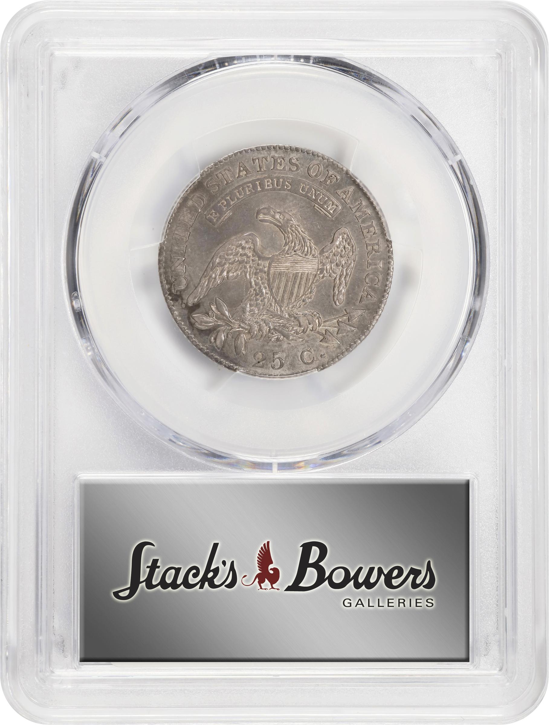 image for: 1825/4/2 Capped Bust Quarter. B-3. Rarity-3. AU Details--Surfaces Smoothed (PCGS).
