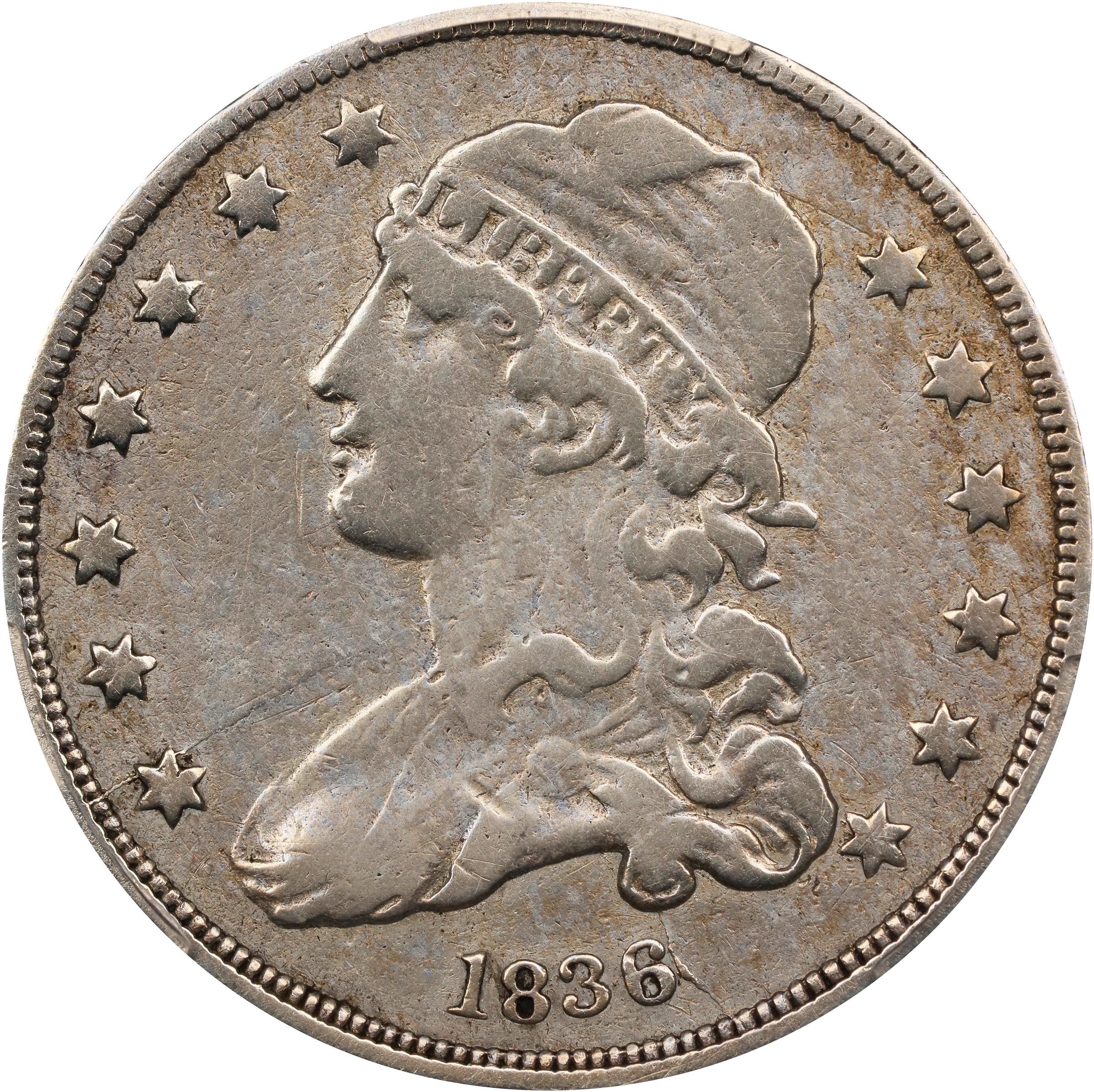 image for: 1836 Capped Bust Quarter. B-5. Rarity-6+. VF Details--Cleaned (PCGS).