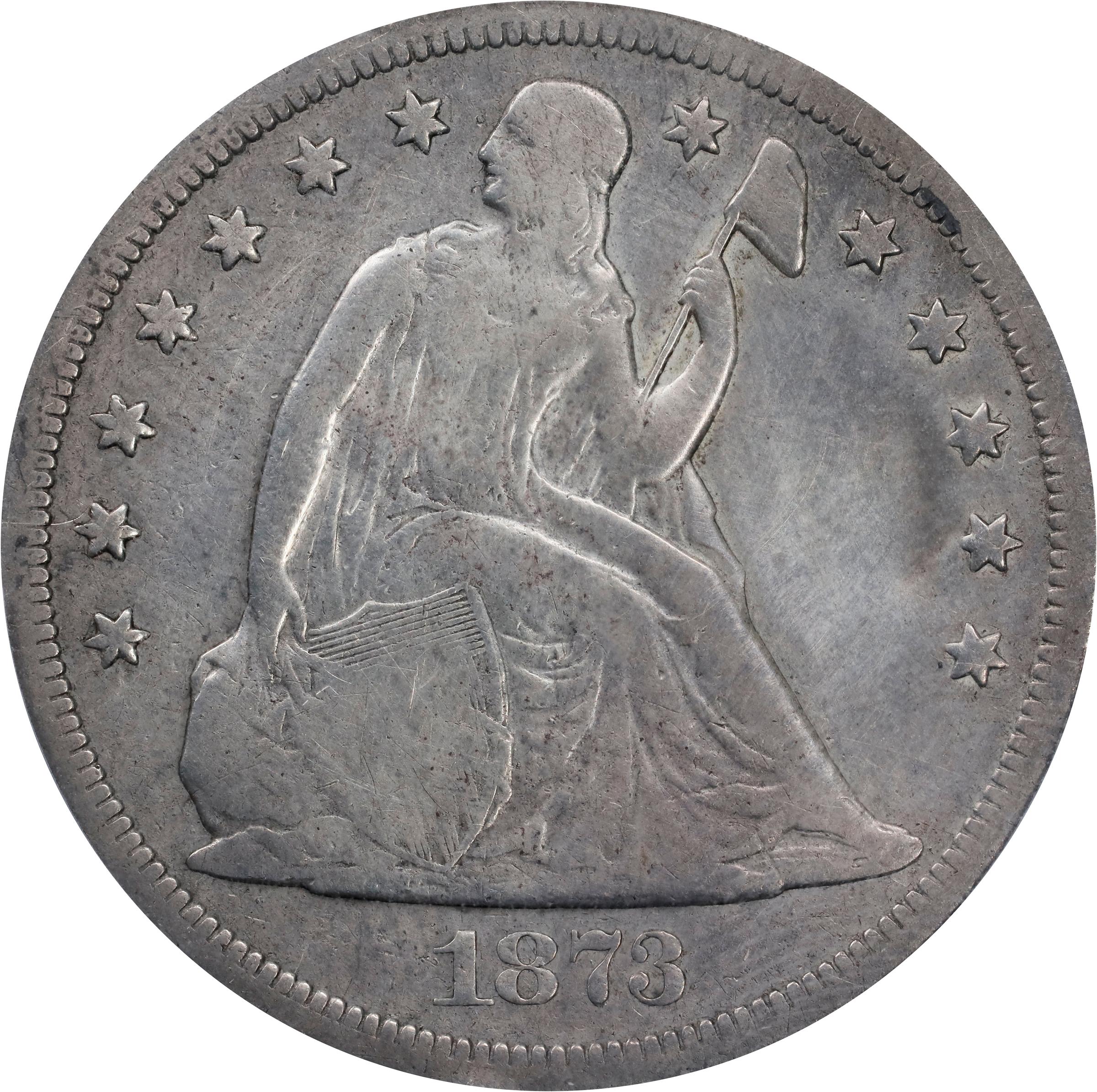 image for: 1873-CC Liberty Seated Silver Dollar. OC-1. Rarity-4+. VG Details--Repaired (PCGS).