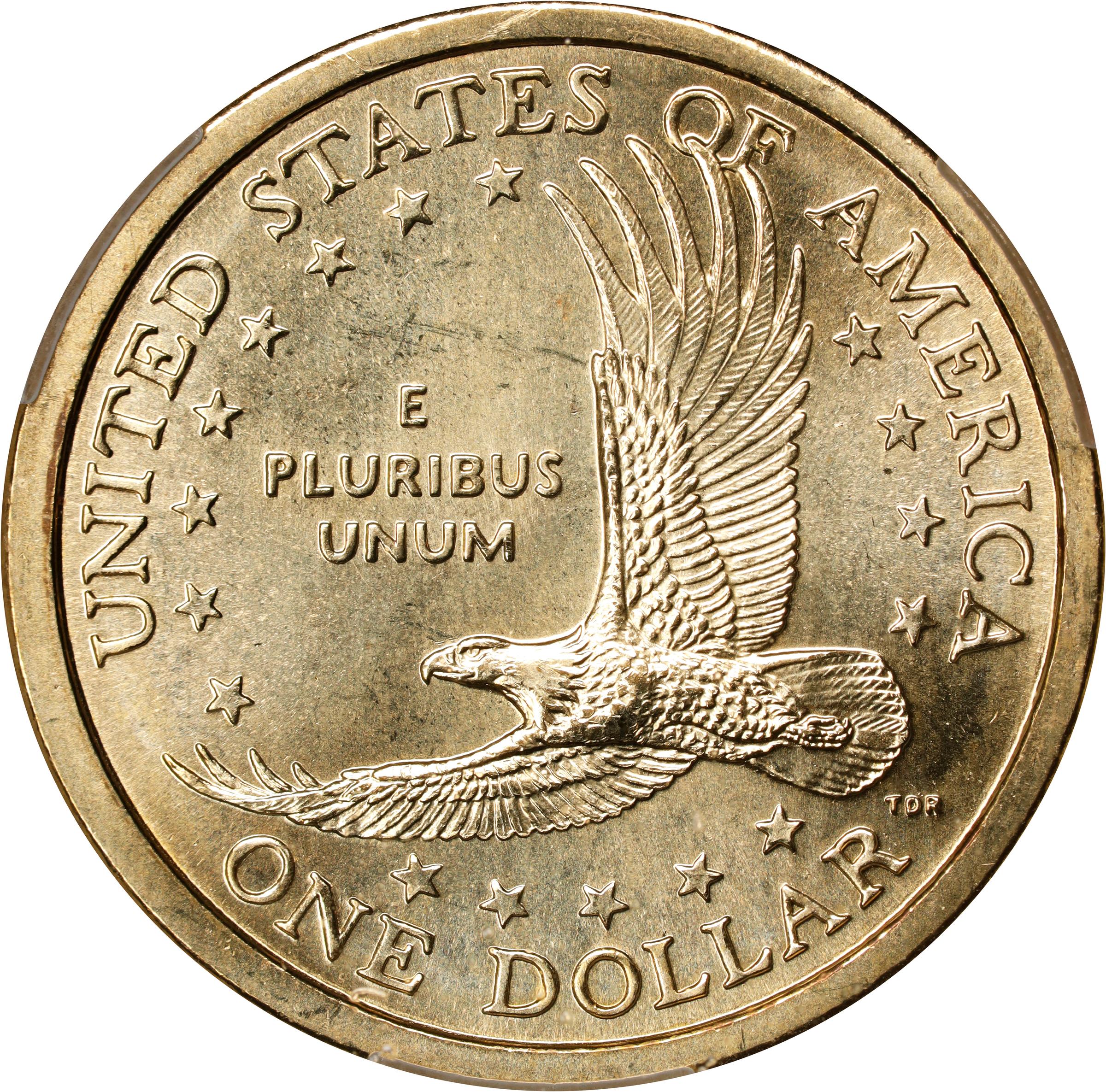 image for: 2000-P Sacagawea "Cheerios" Dollar. FS-902. Boldly Detailed Tail Feathers. MS-66 (CACG).