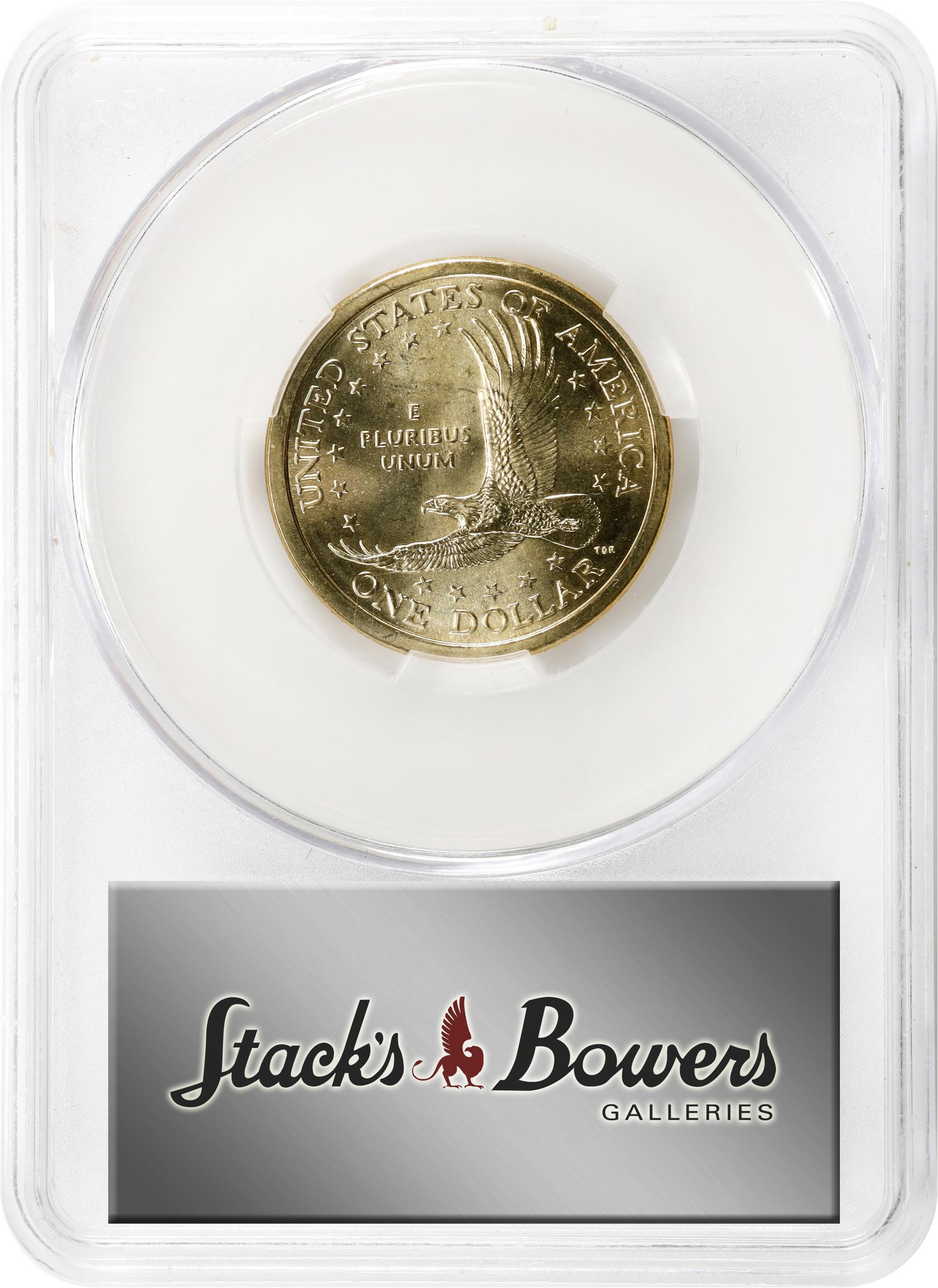 image for: 2000-P Sacagawea "Cheerios" Dollar. FS-902. Boldly Detailed Tail Feathers. MS-66 (CACG).