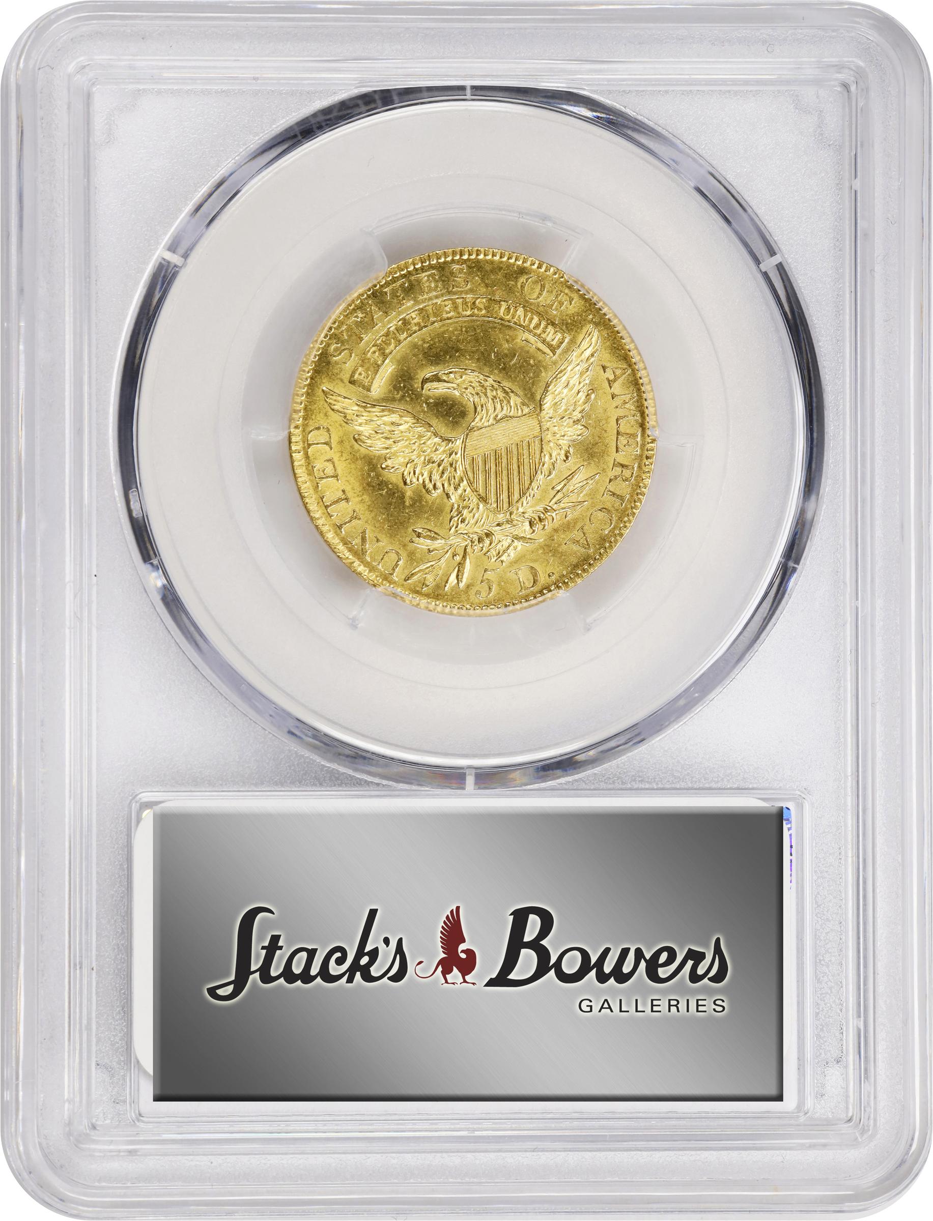 image for: 1808/7 Capped Bust Left Half Eagle. BD-1. Rarity-6. Unc Details--Cleaned (PCGS).
