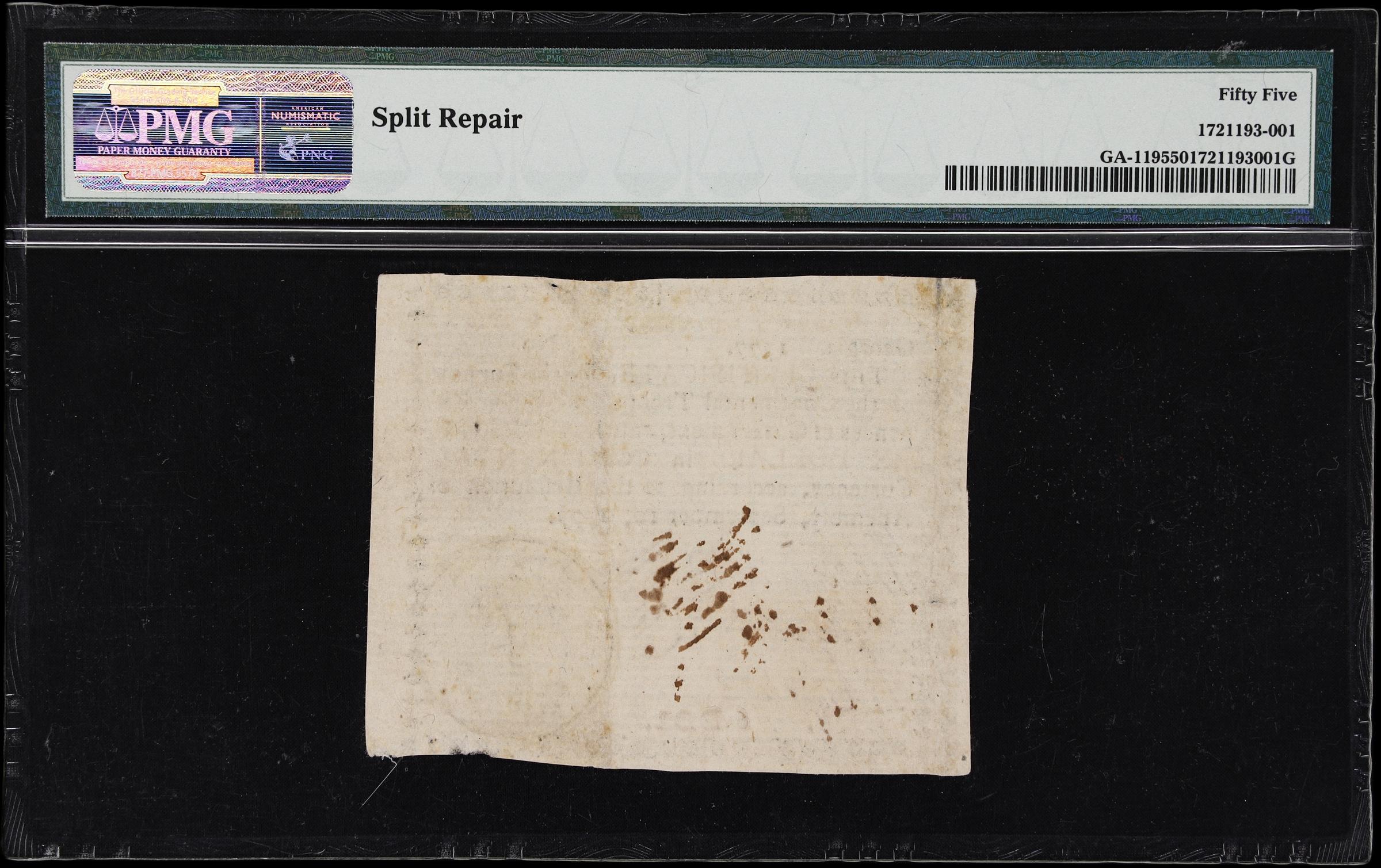 image for: GA-119. Georgia. September 10, 1777. $6. PMG About Uncirculated 55.