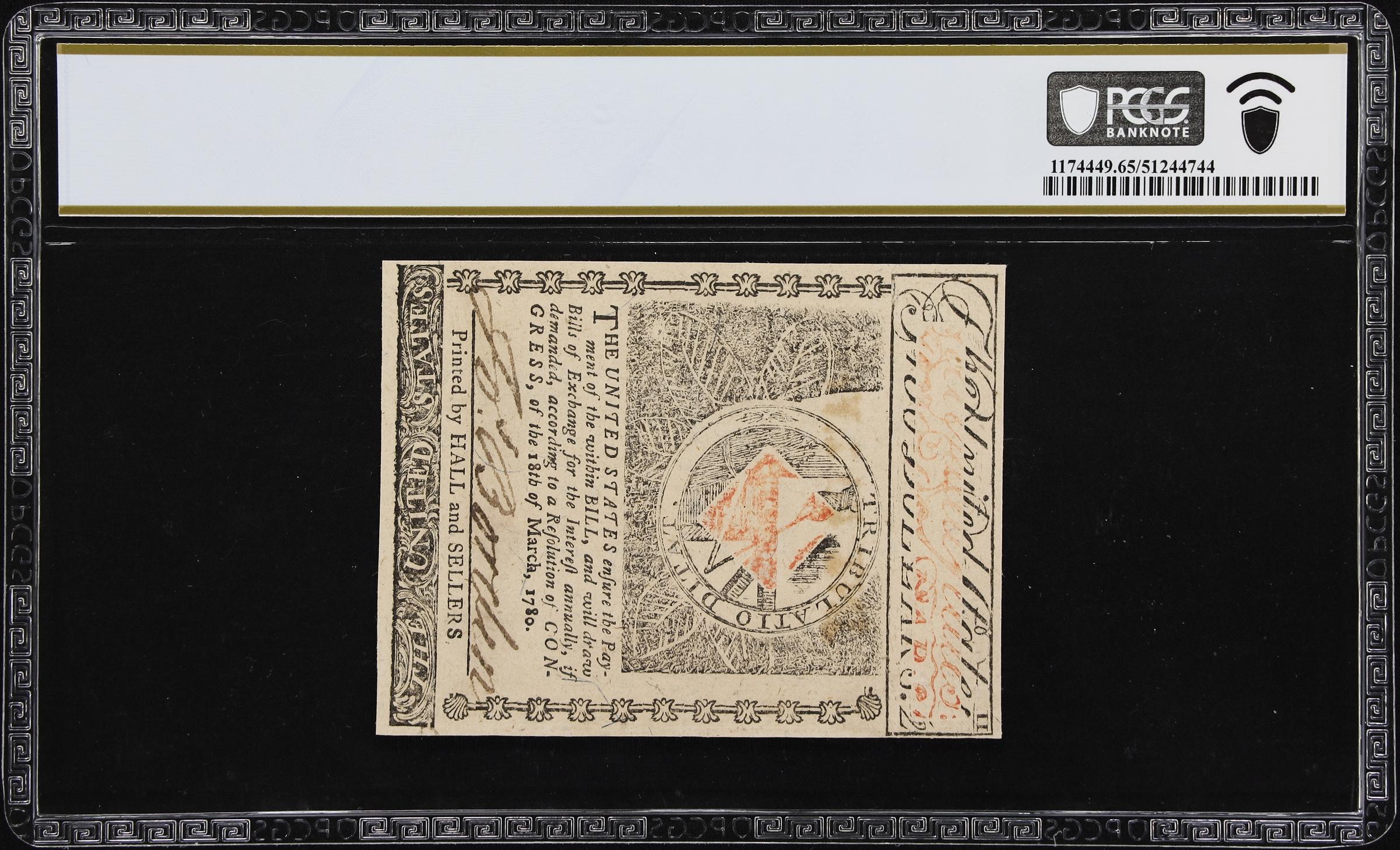 image for: NJ-185. New Jersey. June 9, 1780. $2. PCGS Banknote Gem Uncirculated 65 PPQ.