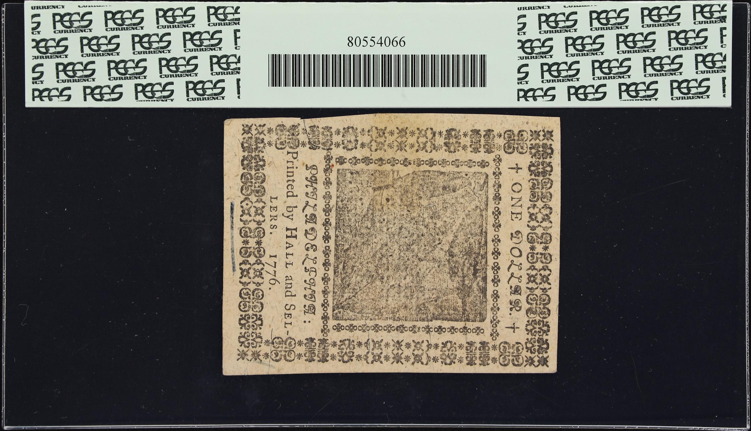 image for: CC-31. Continental Currency. May 9, 1776. $1. PCGS Currency Choice About New 58.