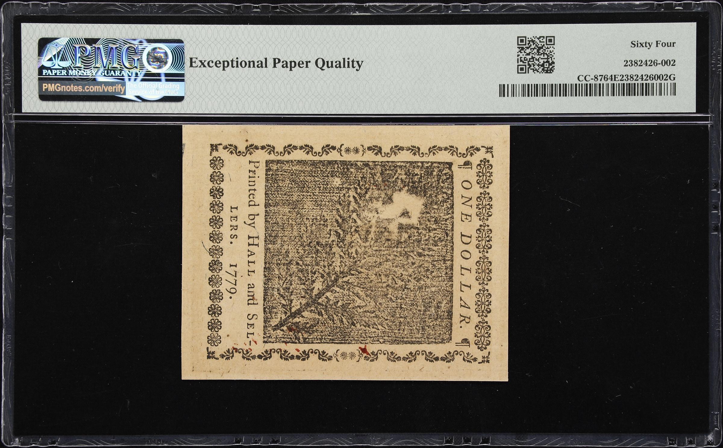 image for: CC-87. Continental Currency. January 14, 1779. $1. PMG Choice Uncirculated 64 EPQ.