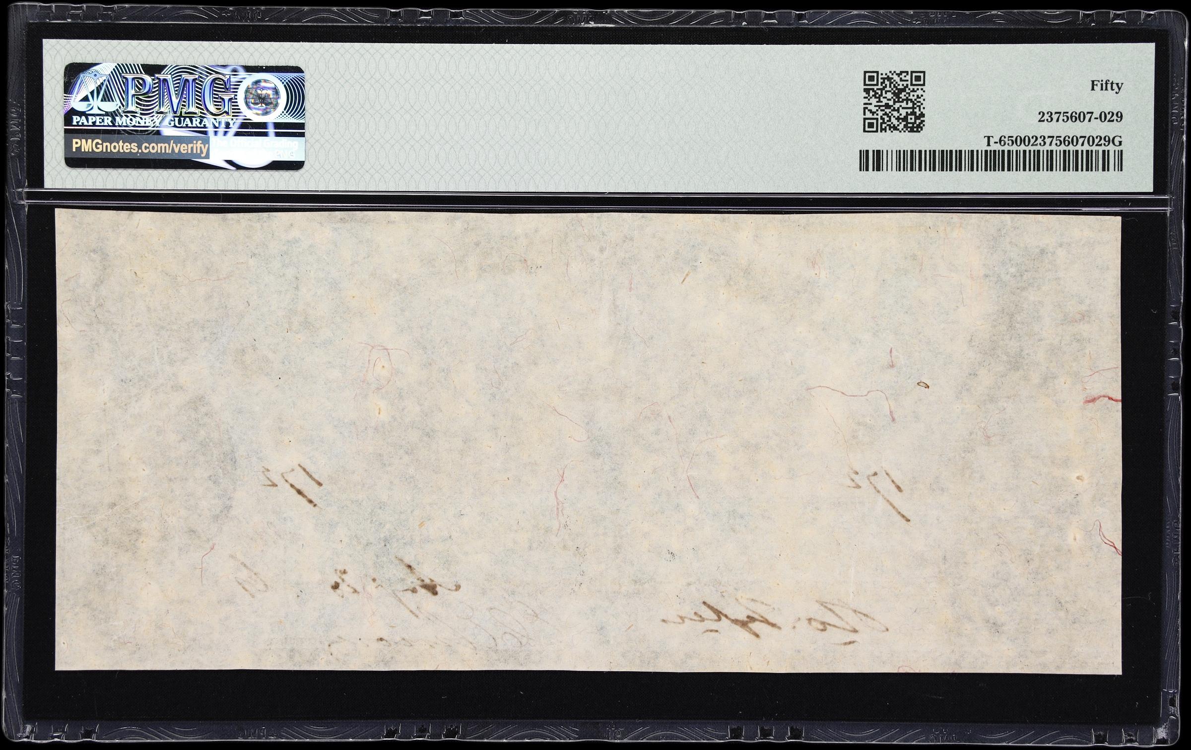 image for: T-6. Confederate Currency. 1861 $50. PMG About Uncirculated 50.