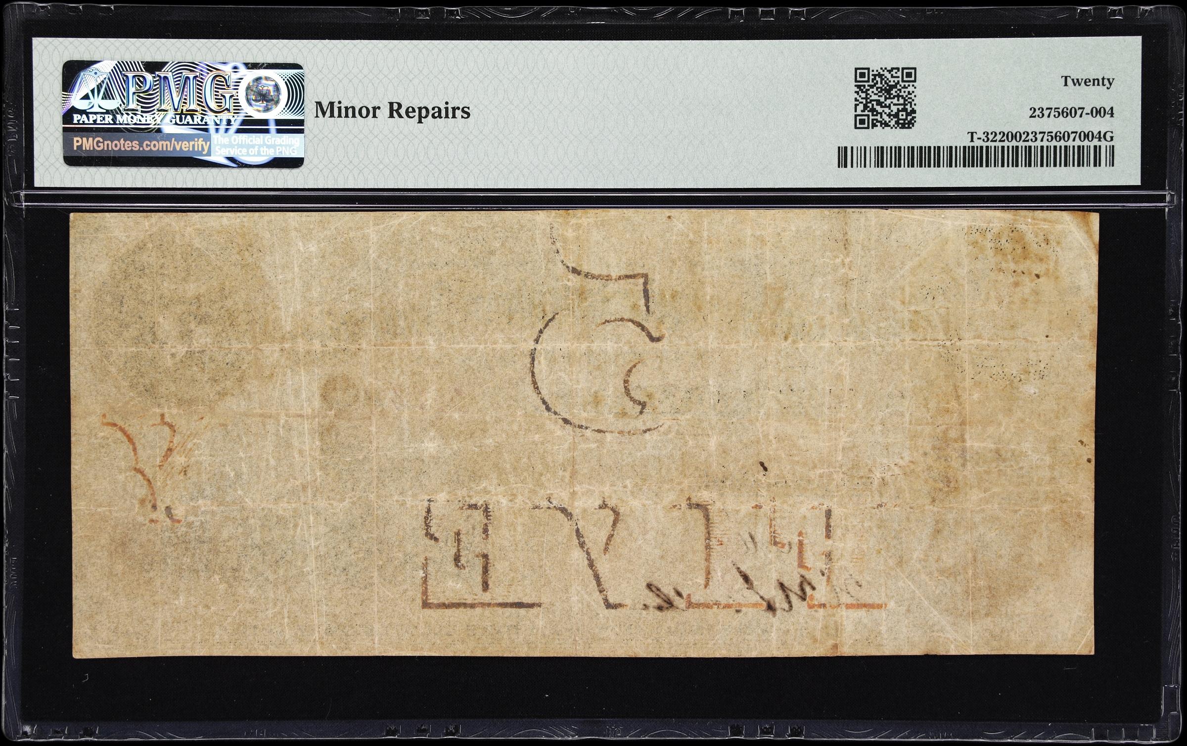 image for: T-32. Confederate Currency. 1861 $5. PMG Very Fine 20.