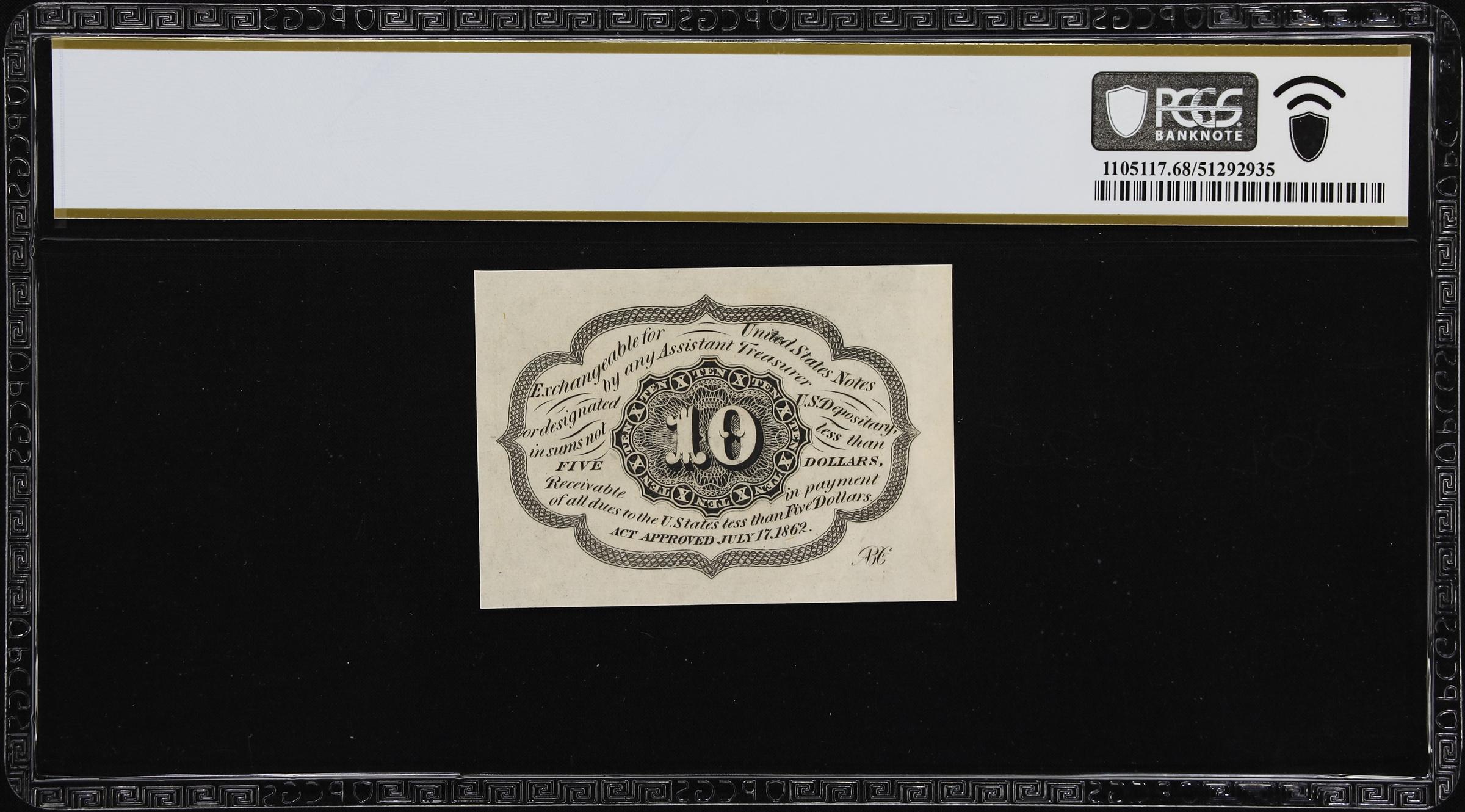 image for: Fr. 1242. 10 Cents. First Issue. PCGS Banknote Superb Gem Uncirculated 68 PPQ.