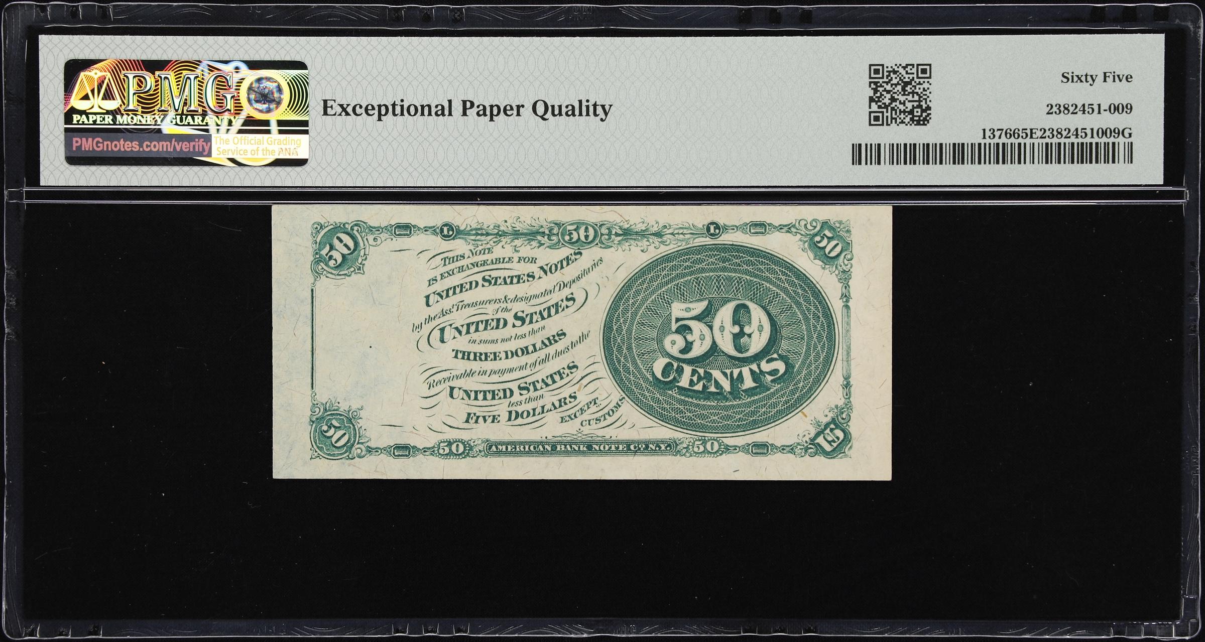 image for: Fr. 1376. 50 Cents. Fourth Issue. PMG Gem Uncirculated 65 EPQ.