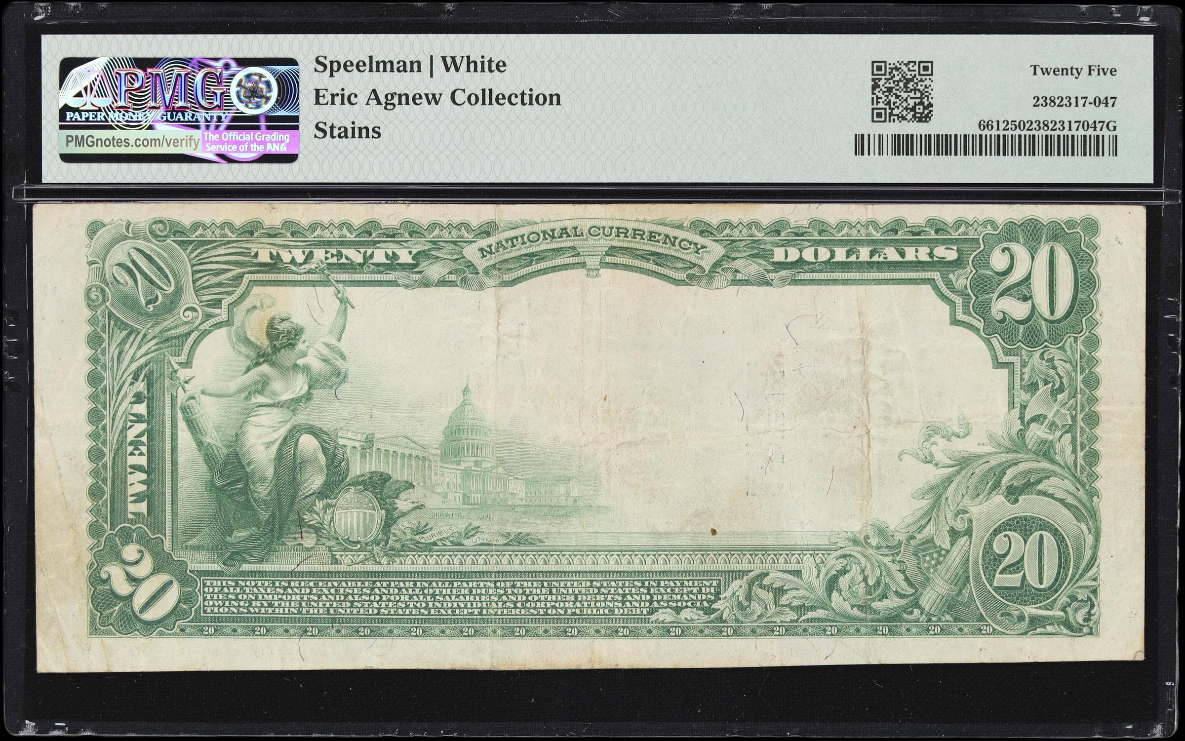 image for: Martinez, California. $20 1902 Plain Back. Fr. 661. NB. Charter #12511. PMG Very Fine 25.