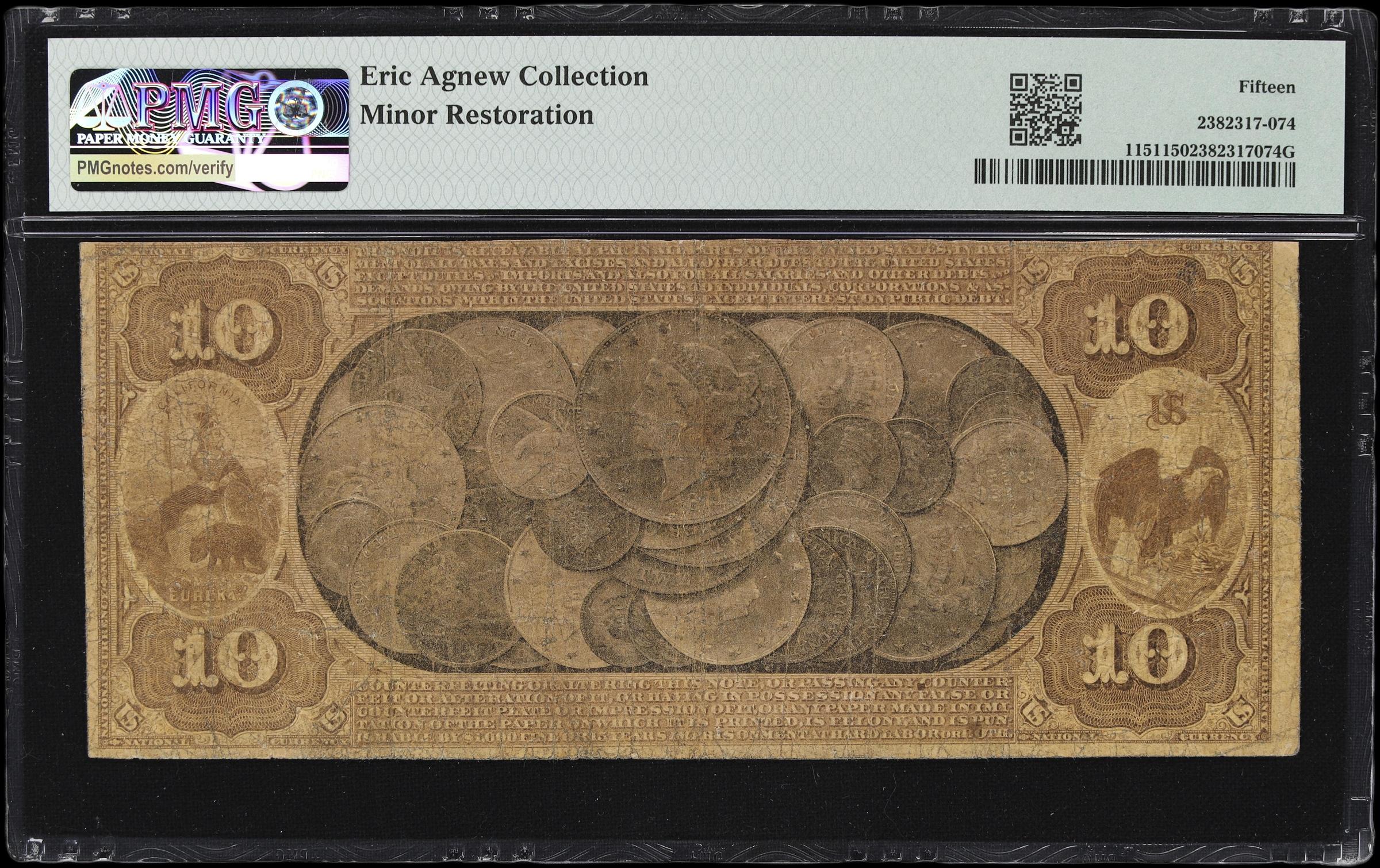 image for: Oakland, California. $10 1875. Fr. 1151. First National Gold Bank. Charter #2248. PMG Choice Fine 15.