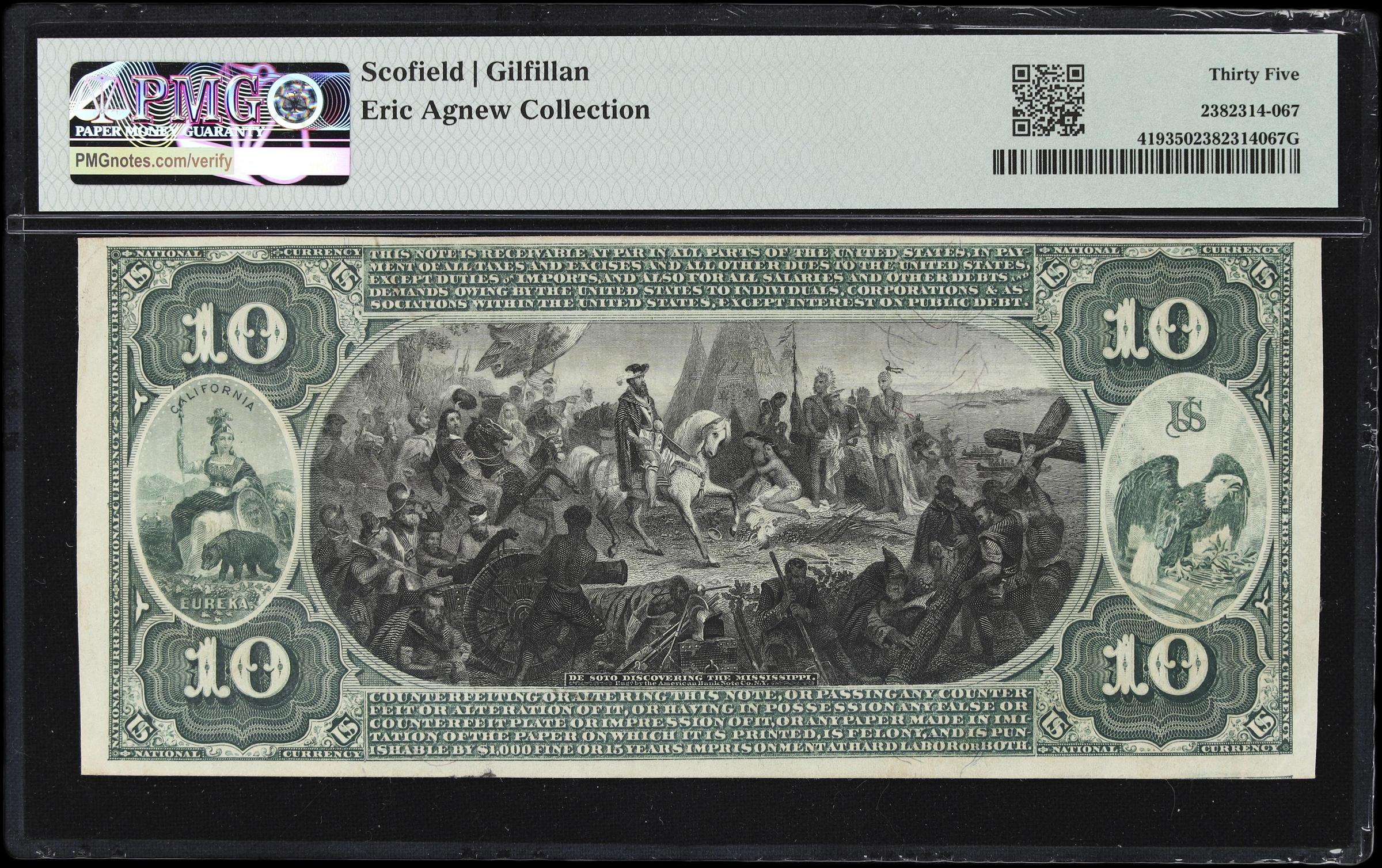 image for: Oakland, California. $10 1875. Fr. 419. Union NB. Charter #2266. PMG Choice Very Fine 35.