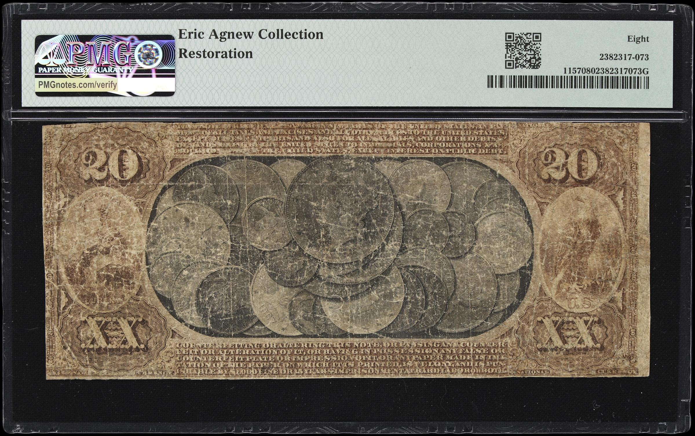image for: Petaluma, California. $20 1875. Fr. 1157. First National Gold Bank. Charter #2193. PMG Very Good 8. White Paper.