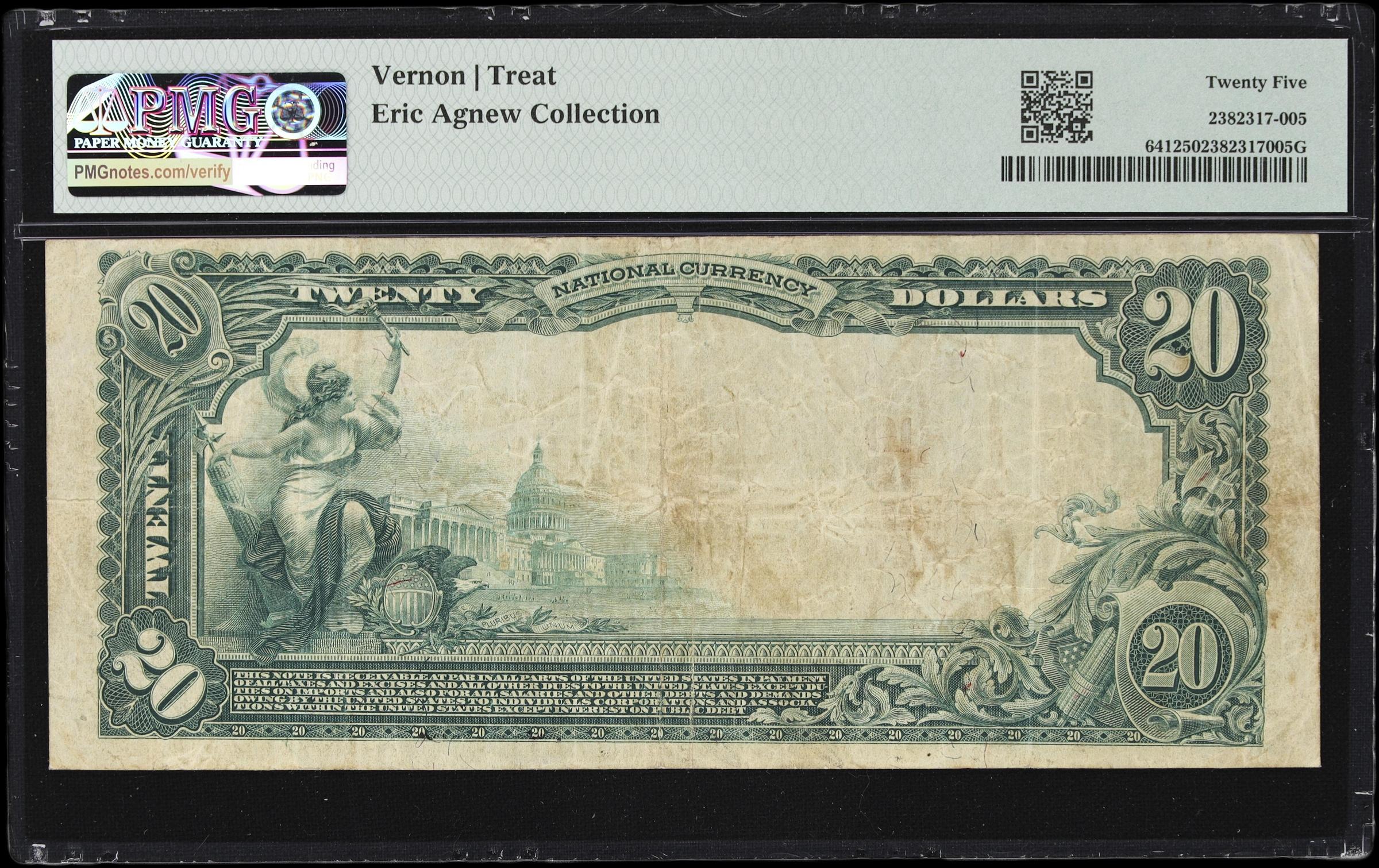 image for: San Francisco, California. $20 1902 Red Seal. Fr. 641. Crocker NB. Charter #3555. PMG Very Fine 25.