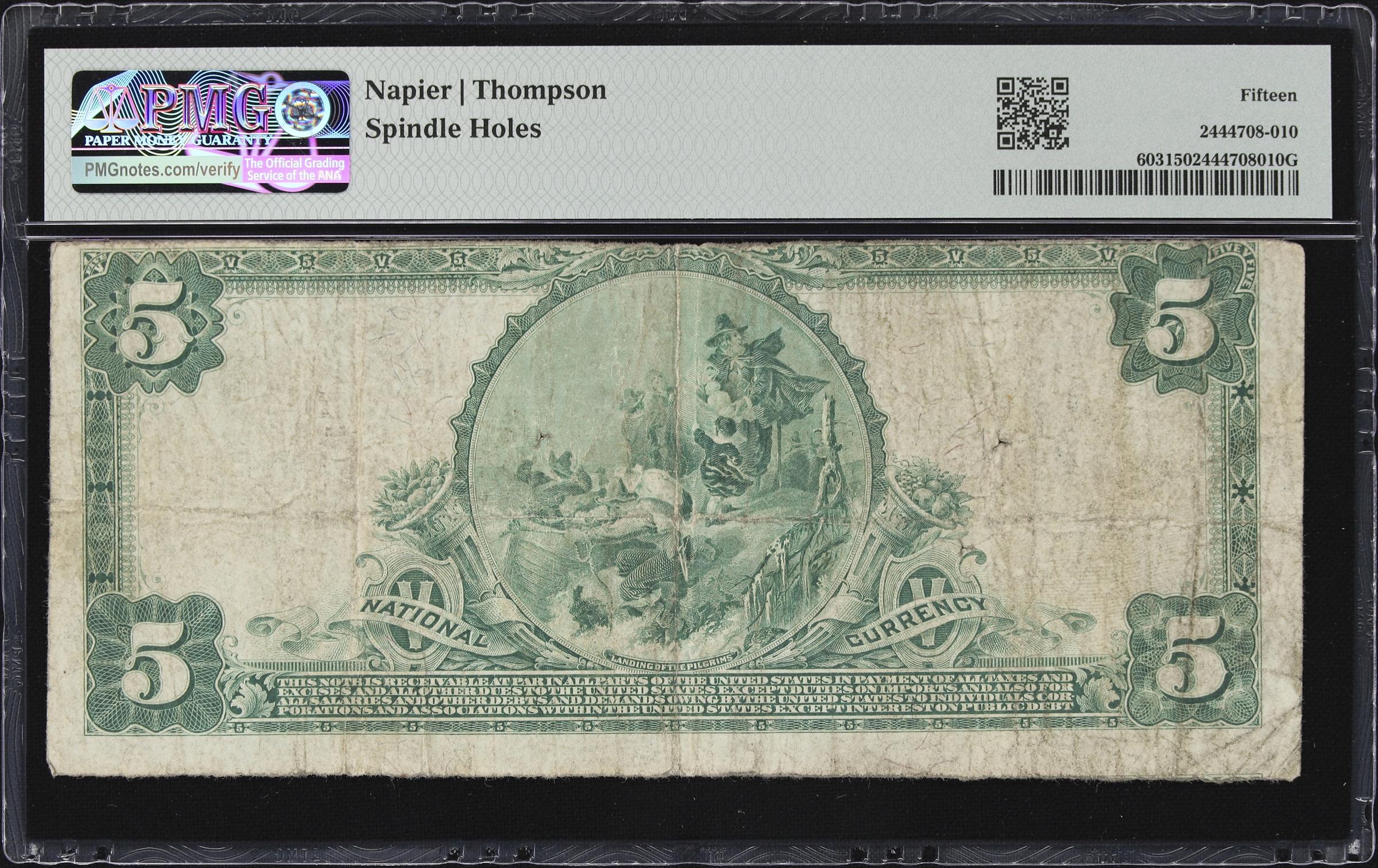 image for: Burley, Idaho. $5 1902 Plain Back. Fr. 603. First NB. Charter #10341. PMG Choice Fine 15.