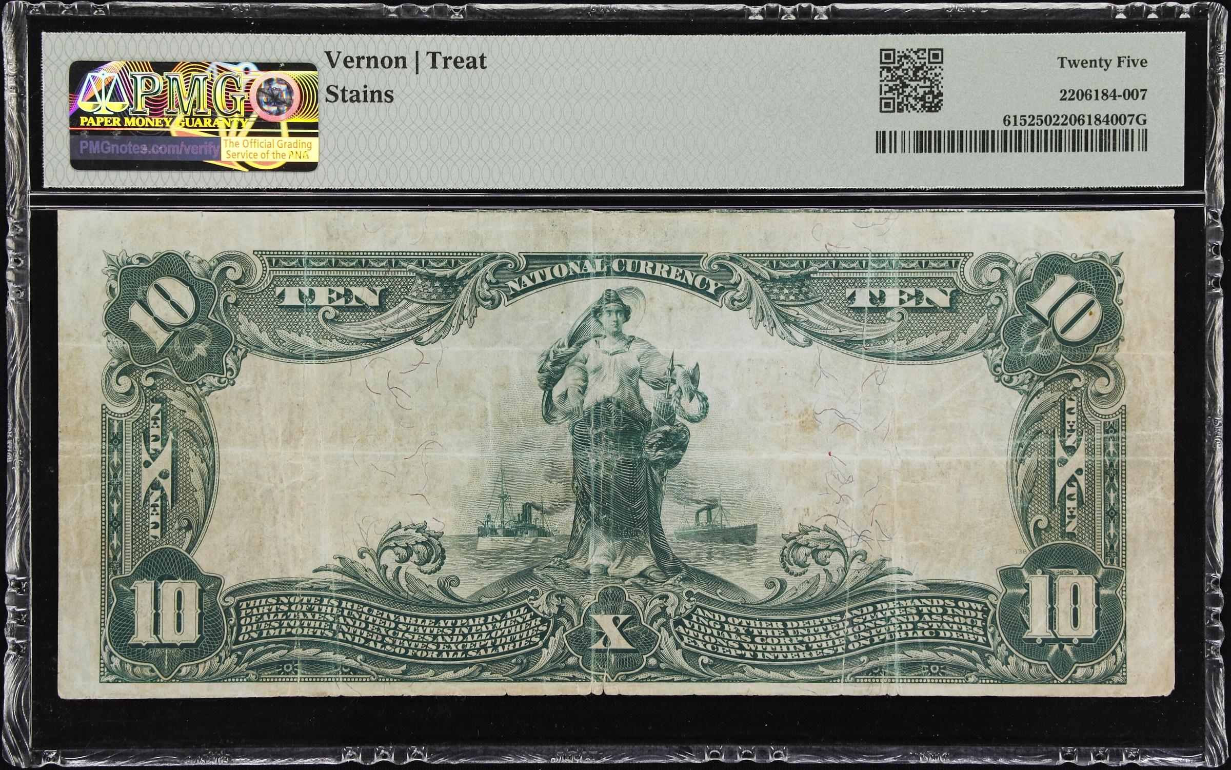 image for: East Saint Louis, Illinois. $10 1902 Red Seal. Fr. 615. City NB. Charter #8932. PMG Very Fine 25.