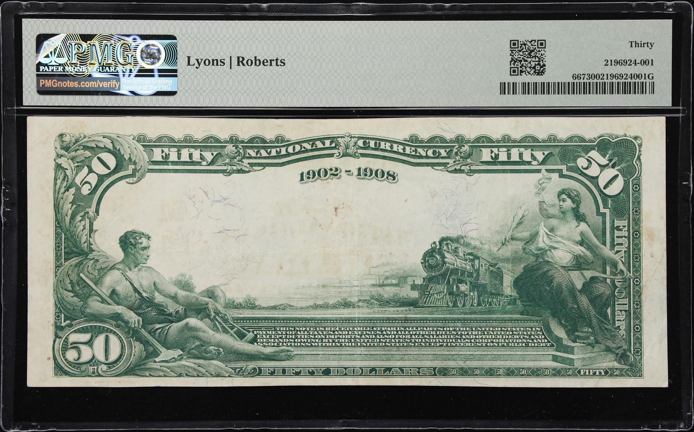 image for: Henry, Illinois. $50 1902 Date Back. Fr. 667. First NB. Charter #1482. PMG Very Fine 30.