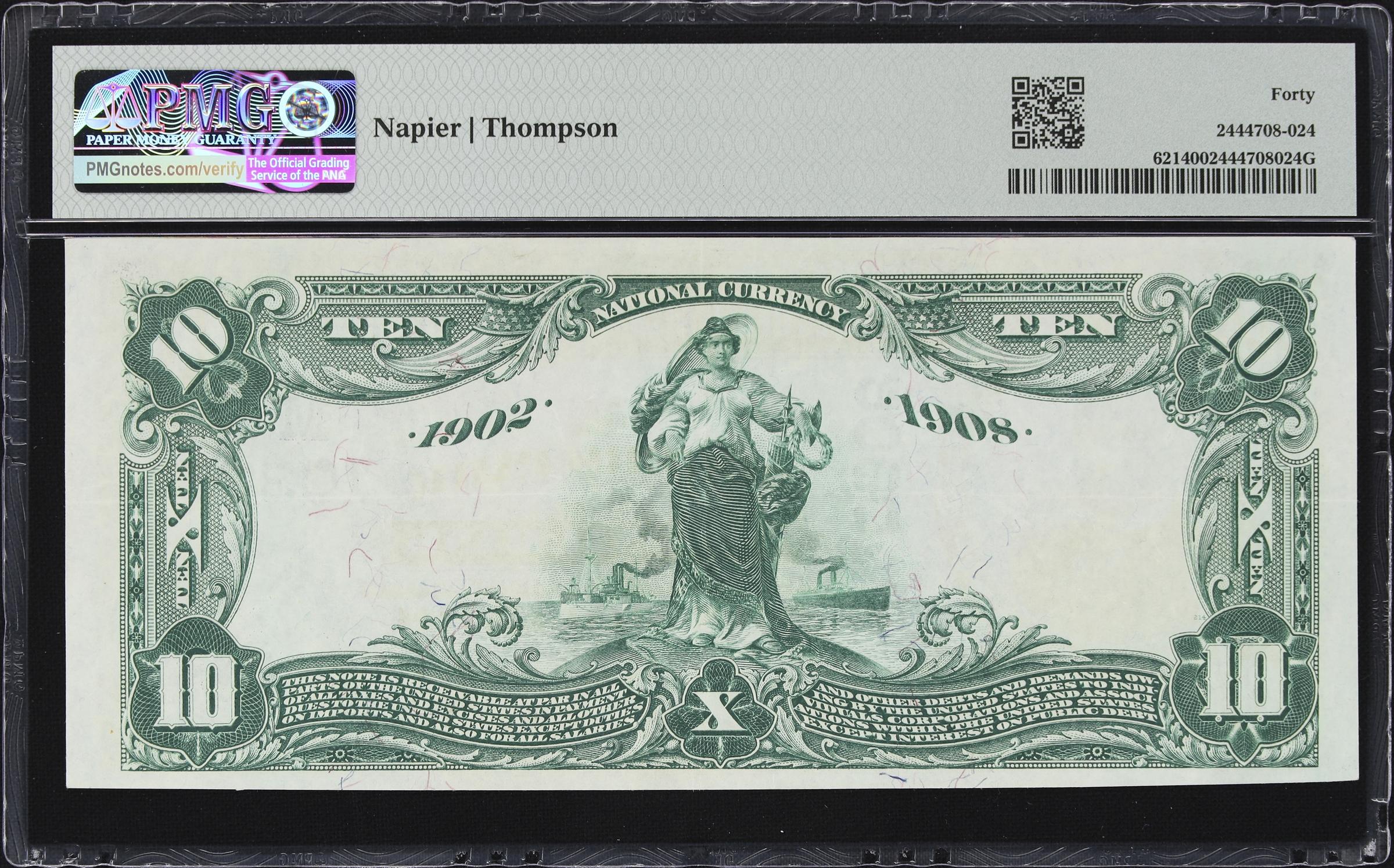 image for: Rogers Park, Illinois. $10 1902 Date Back. Fr. 621. Rogers Park NB. Charter #10305. PMG Extremely Fine 40.