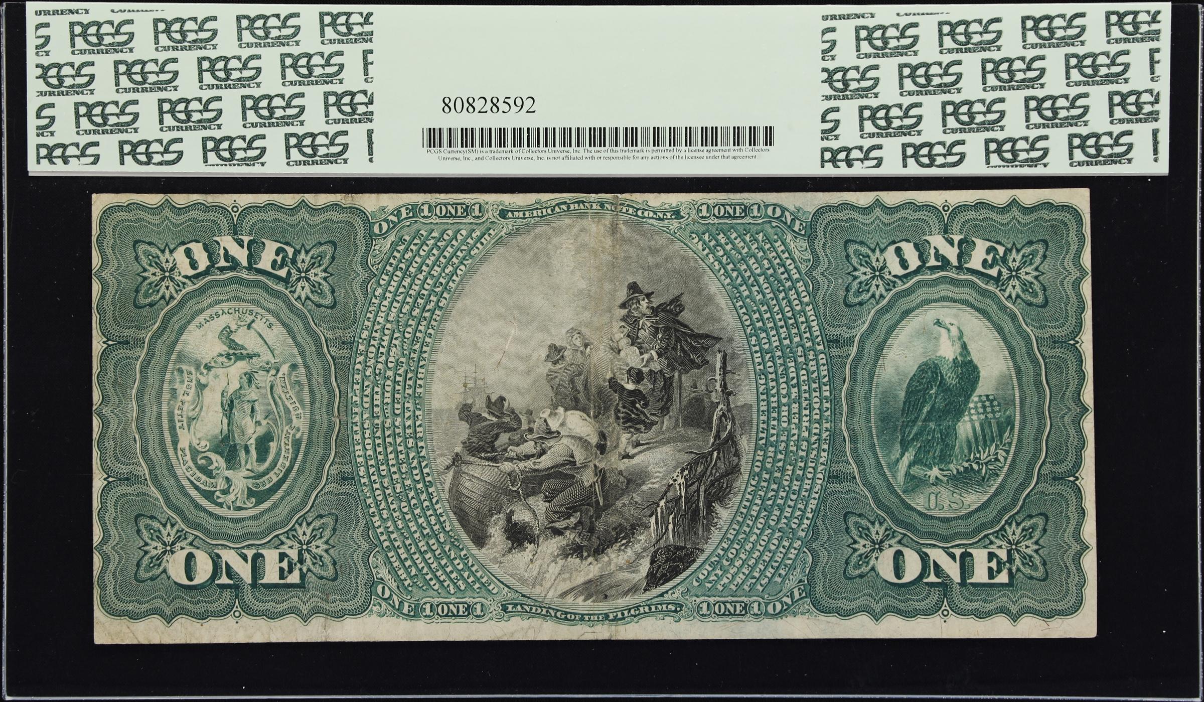 image for: Boston, Massachusetts. $1 1875. Fr. 383. Boylston NB. Charter #545. PCGS Currency Very Fine 30.